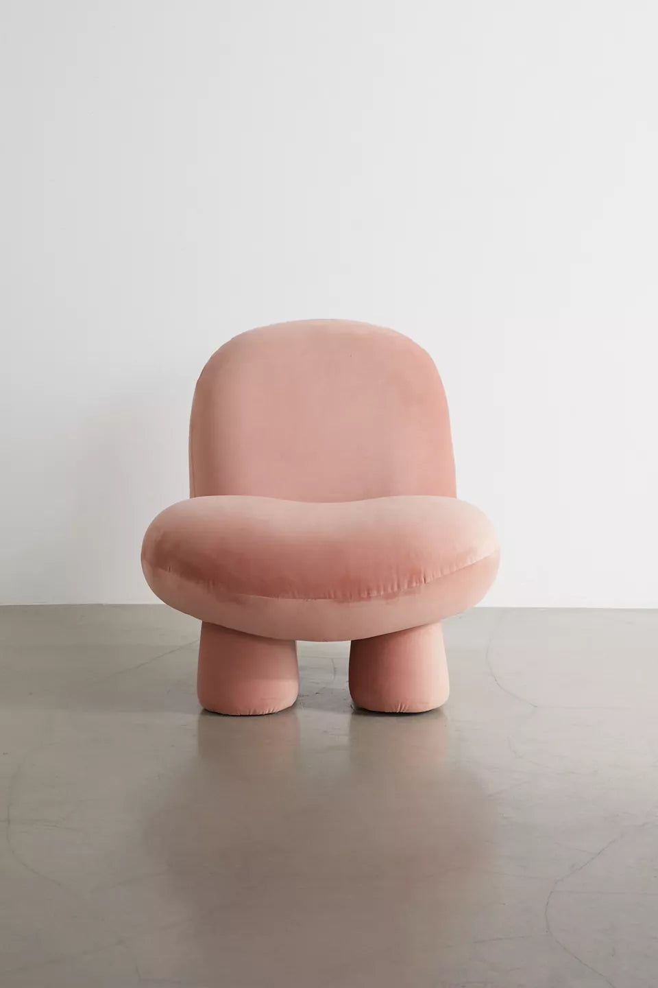 Blush Pink Bubble Velvet Kids Accent Chair