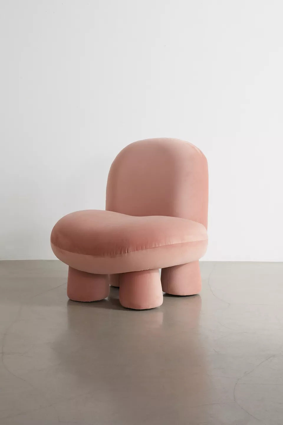 Blush Pink Bubble Velvet Kids Accent Chair