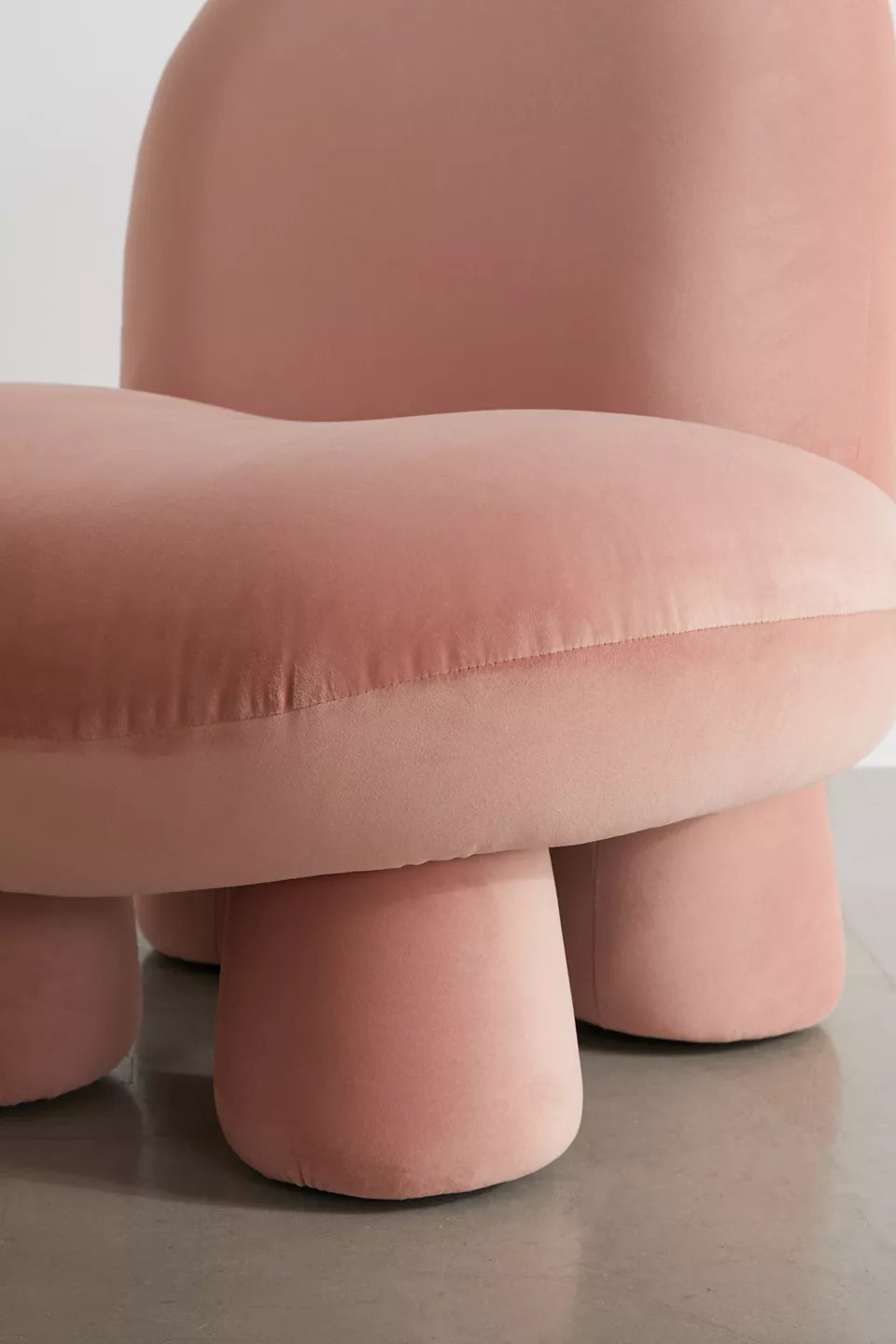 Blush Pink Bubble Velvet Kids Accent Chair