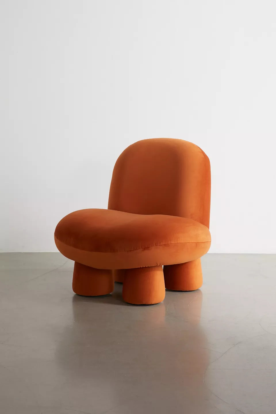 Burnt Orange Bubble Velvet Kids Accent Chair