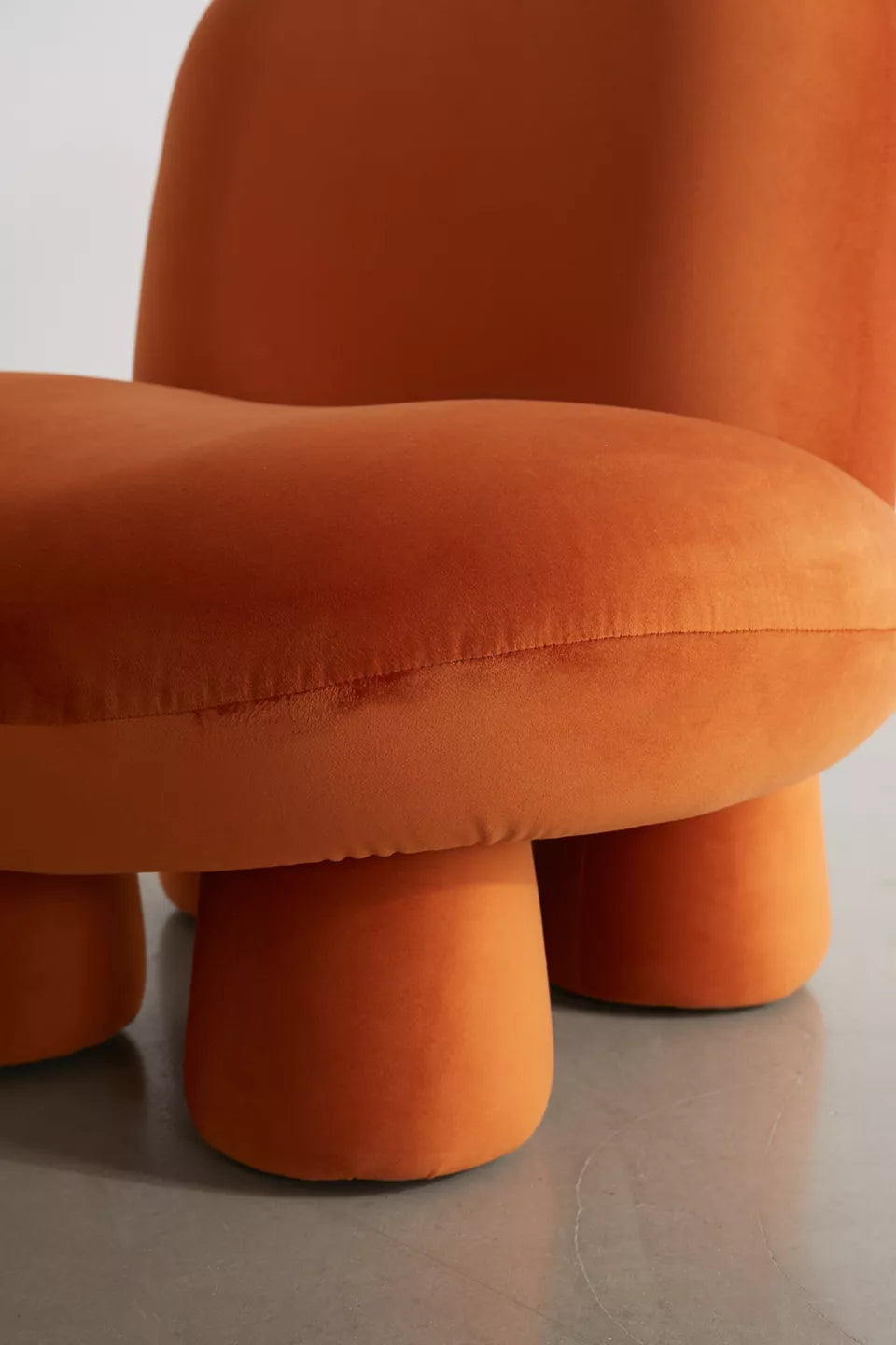 Burnt Orange Bubble Velvet Kids Accent Chair