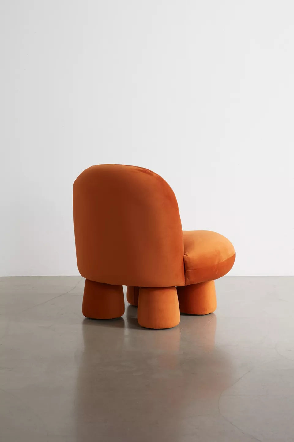 Burnt Orange Bubble Velvet Kids Accent Chair