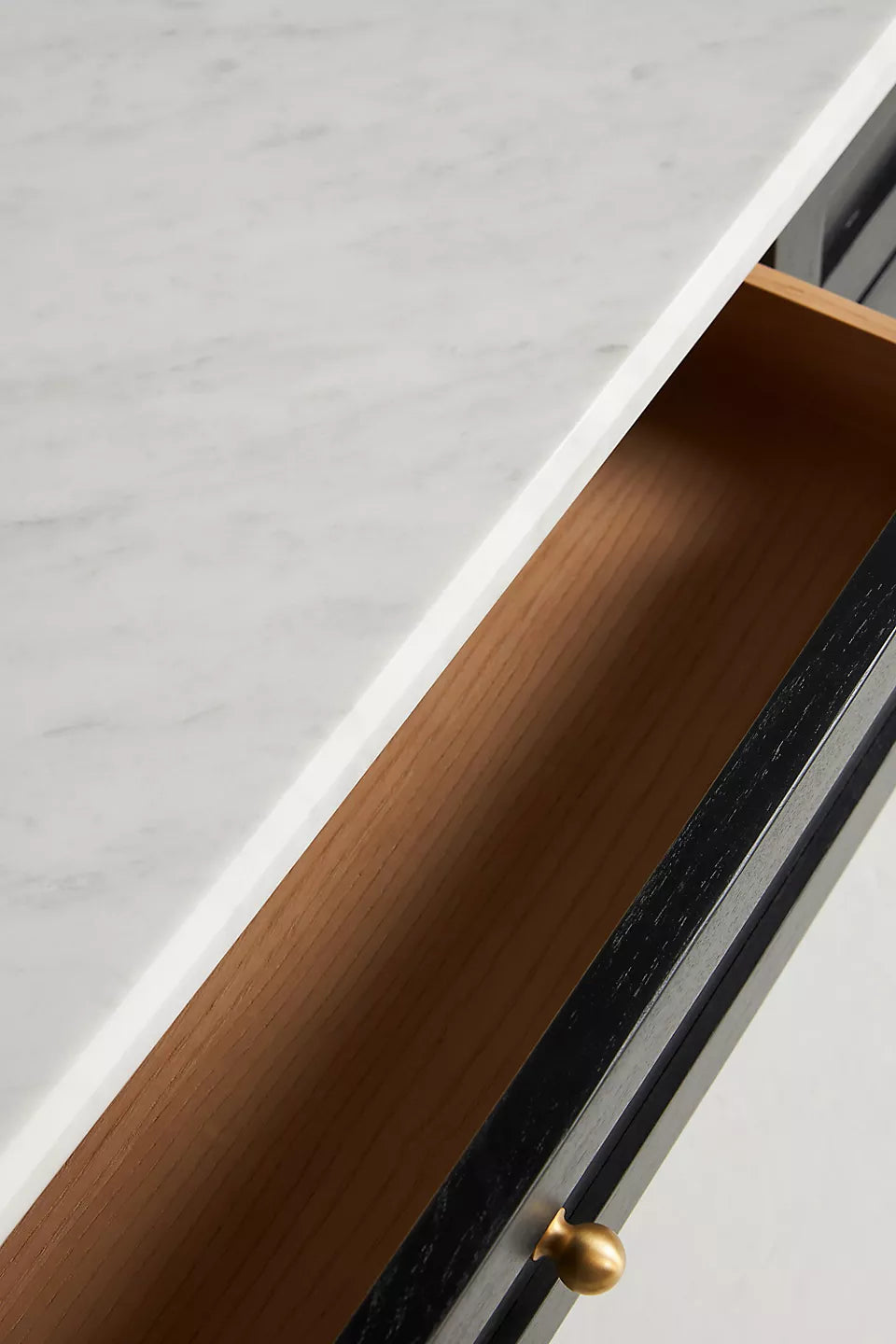 Fern Marble Top Executive Desk Black