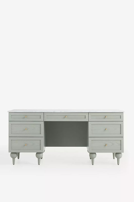 Fern Marble Top Executive Desk Sage