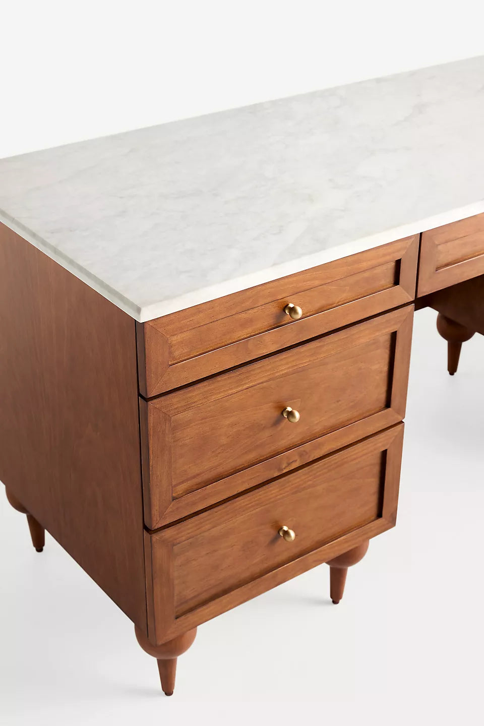 Fern Marble Top Executive Desk Tobacco