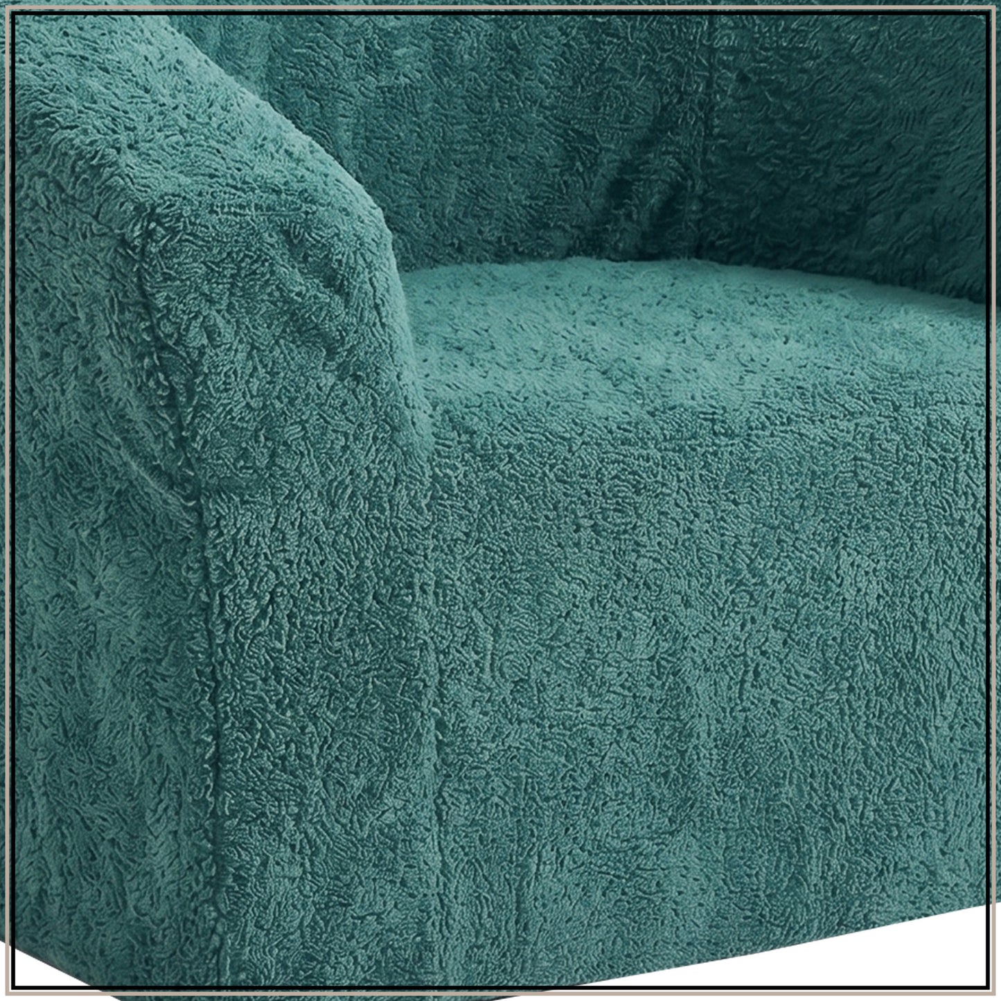 Gabriel Olive Green Puffy Organic Cotton Kids Lounge Chair | Nestroots