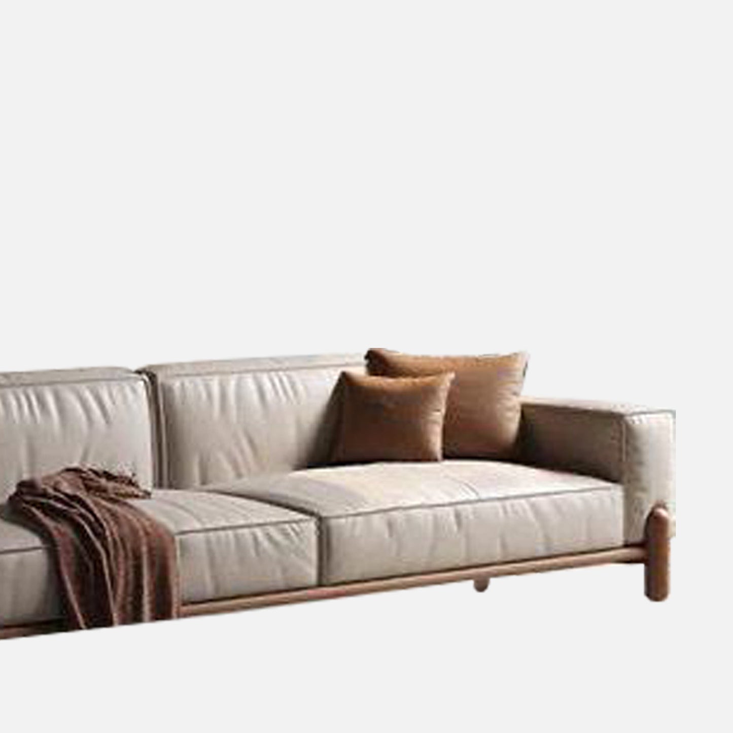 Elaris Leatherette 3 Seater Sofa in Creme Colour