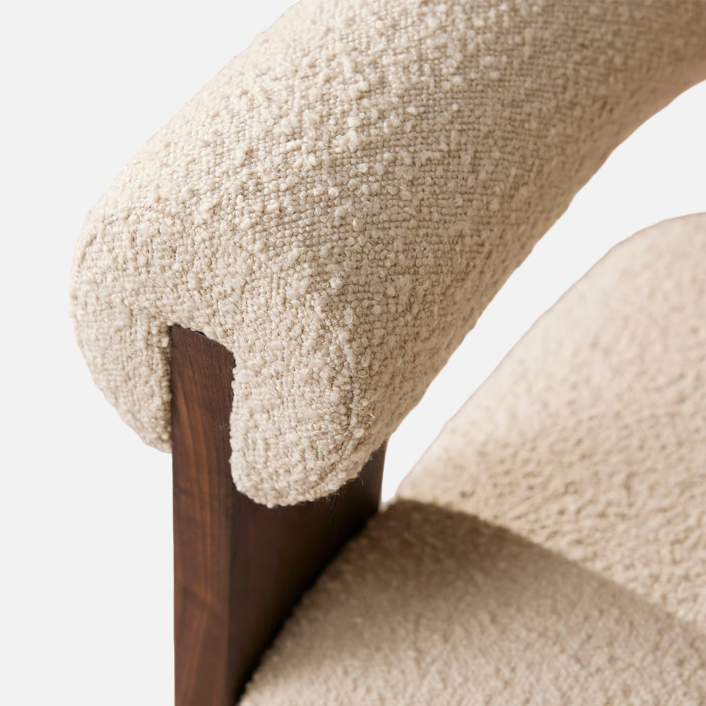 Toervyn Sculpt Arm Off WhiteBoucle Lounge Chair
