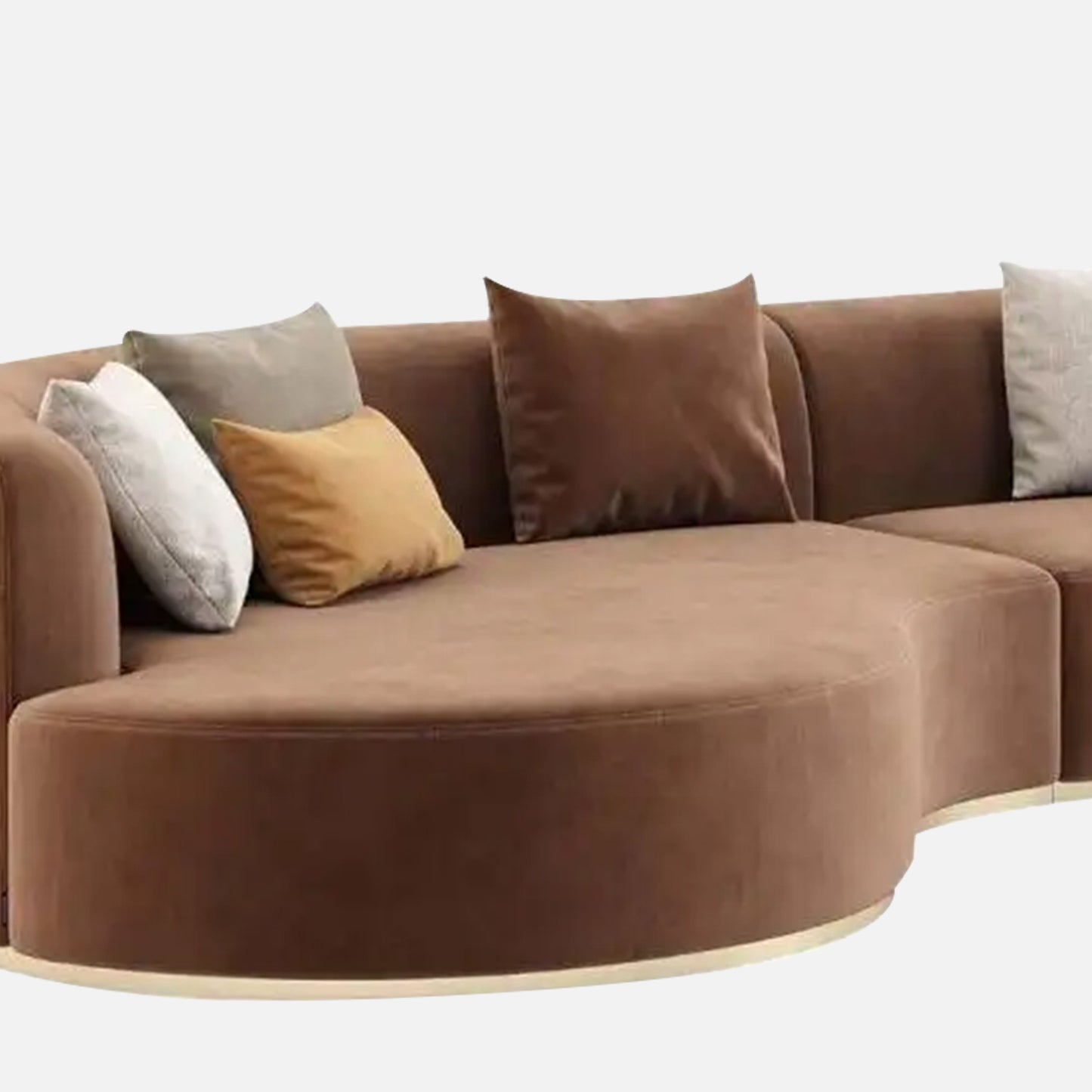 Elvyn Curve Pearl White 3 - Seater Boucle Sofa