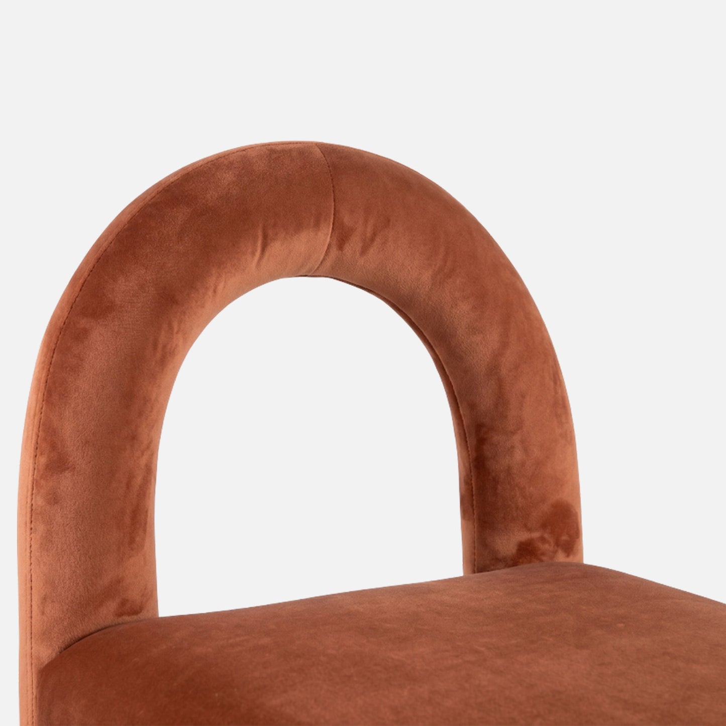 Arevex Arch Back Terracotta Bar Velvet Stool