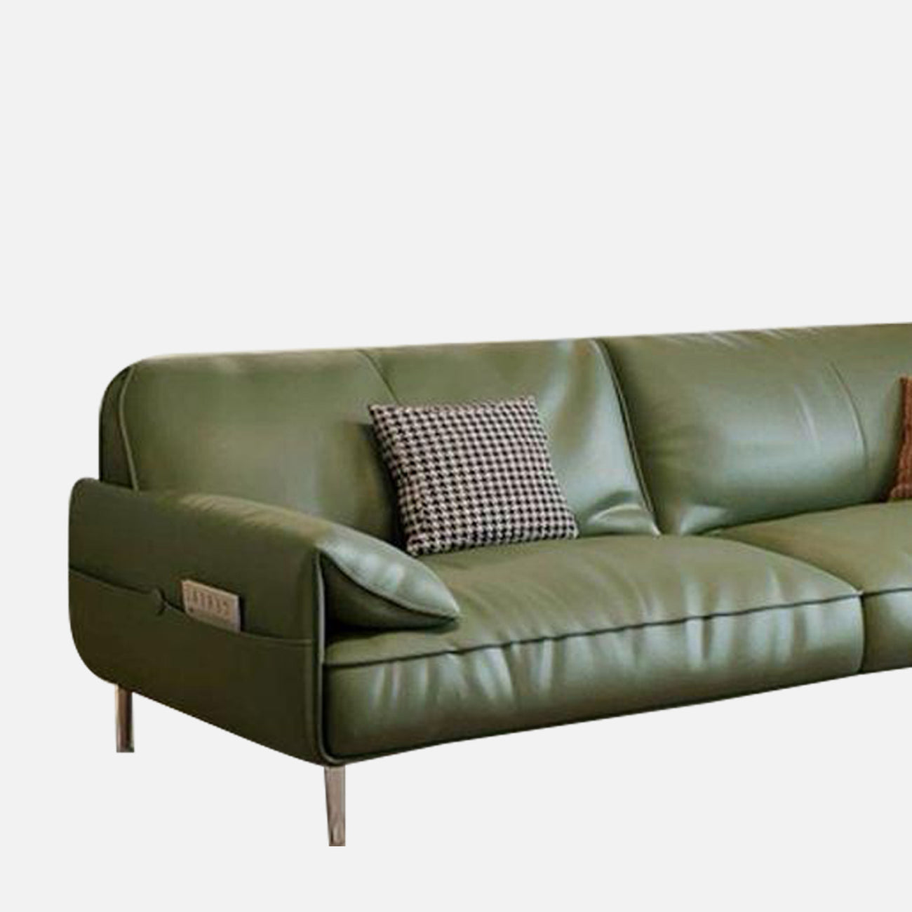 Valerio Leatherette 3 Seater Sofa in Olive Green Colour