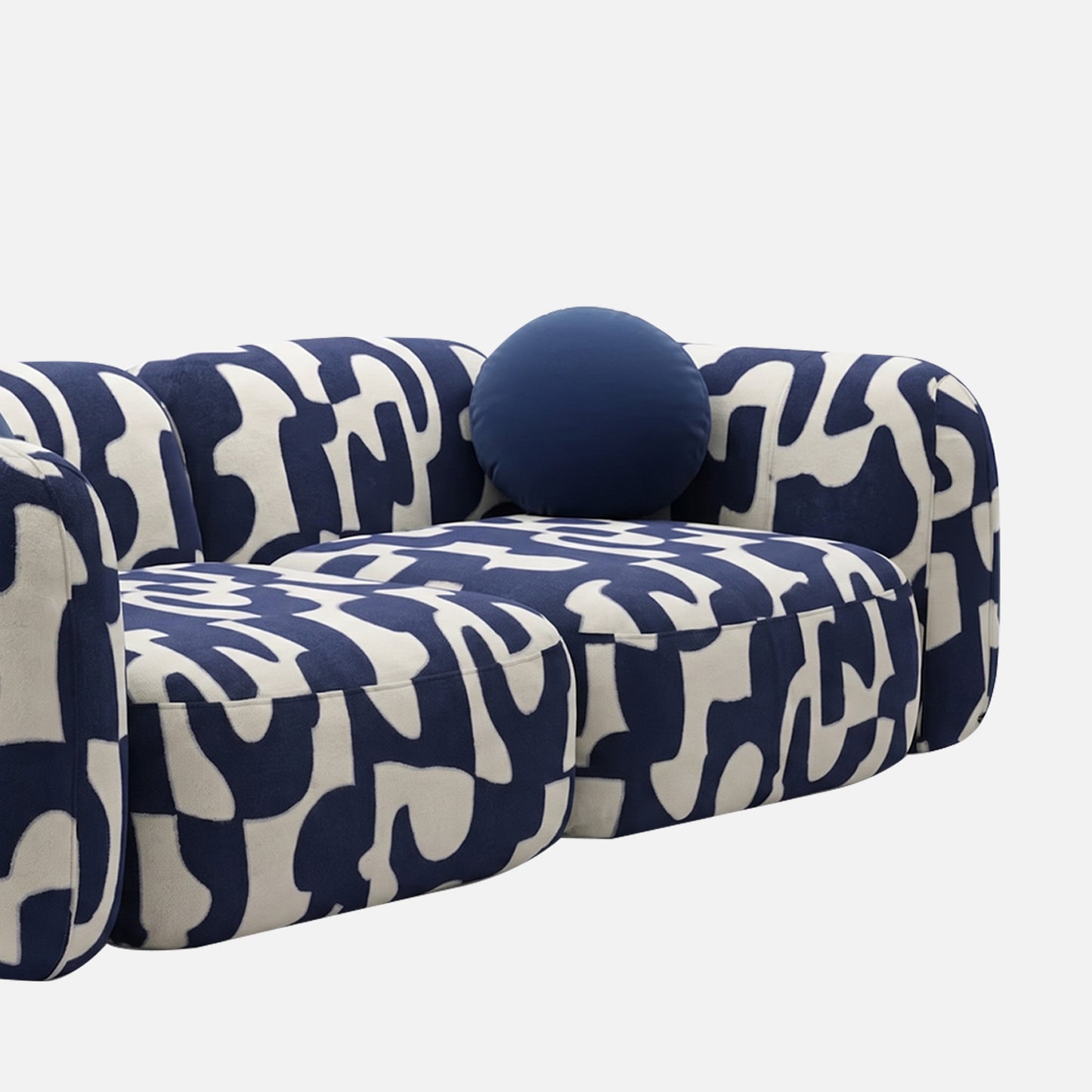 Avelon Modular Navy Blue 5 - Seater Leather Sofa