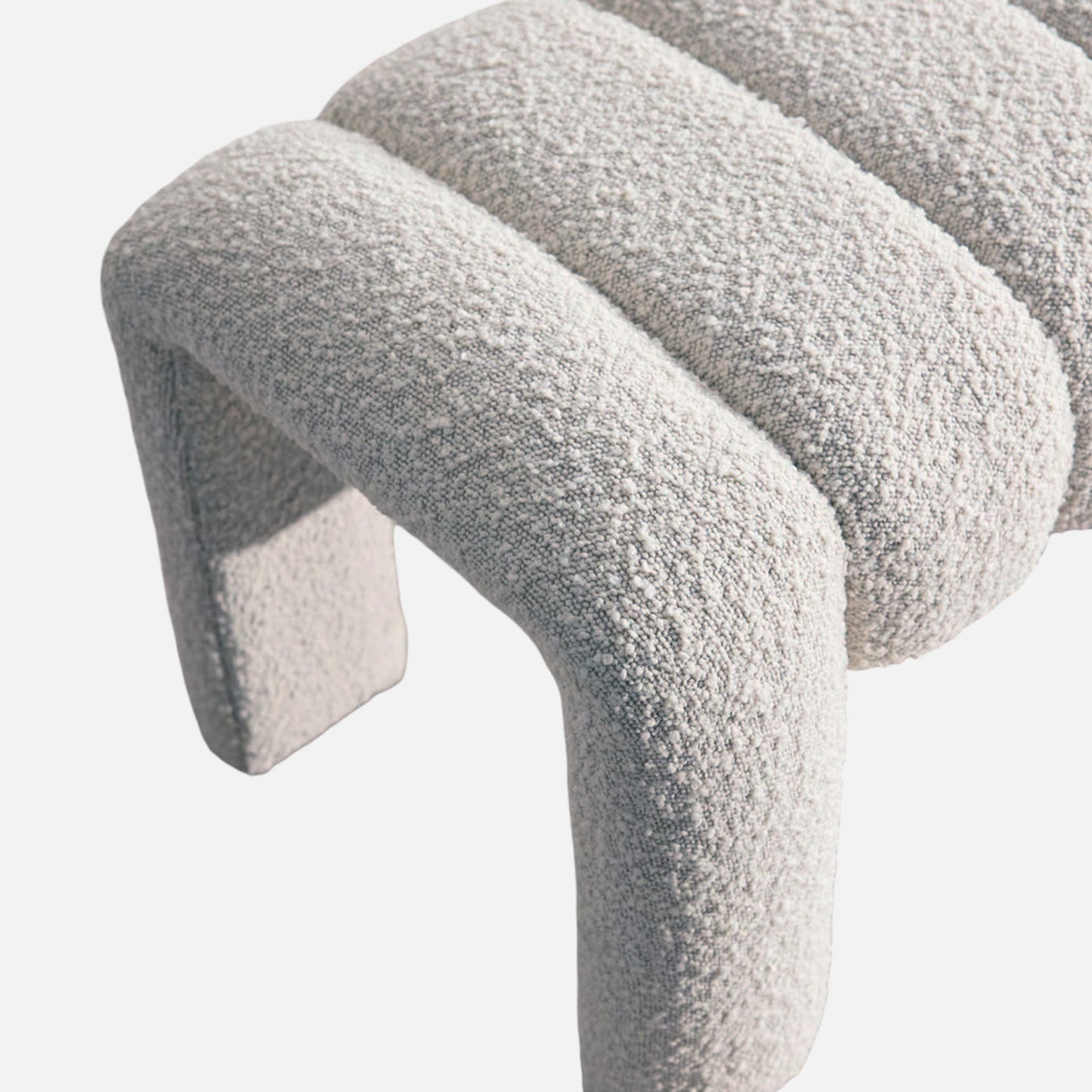 Eldora Channel Ivory Boucle Bench