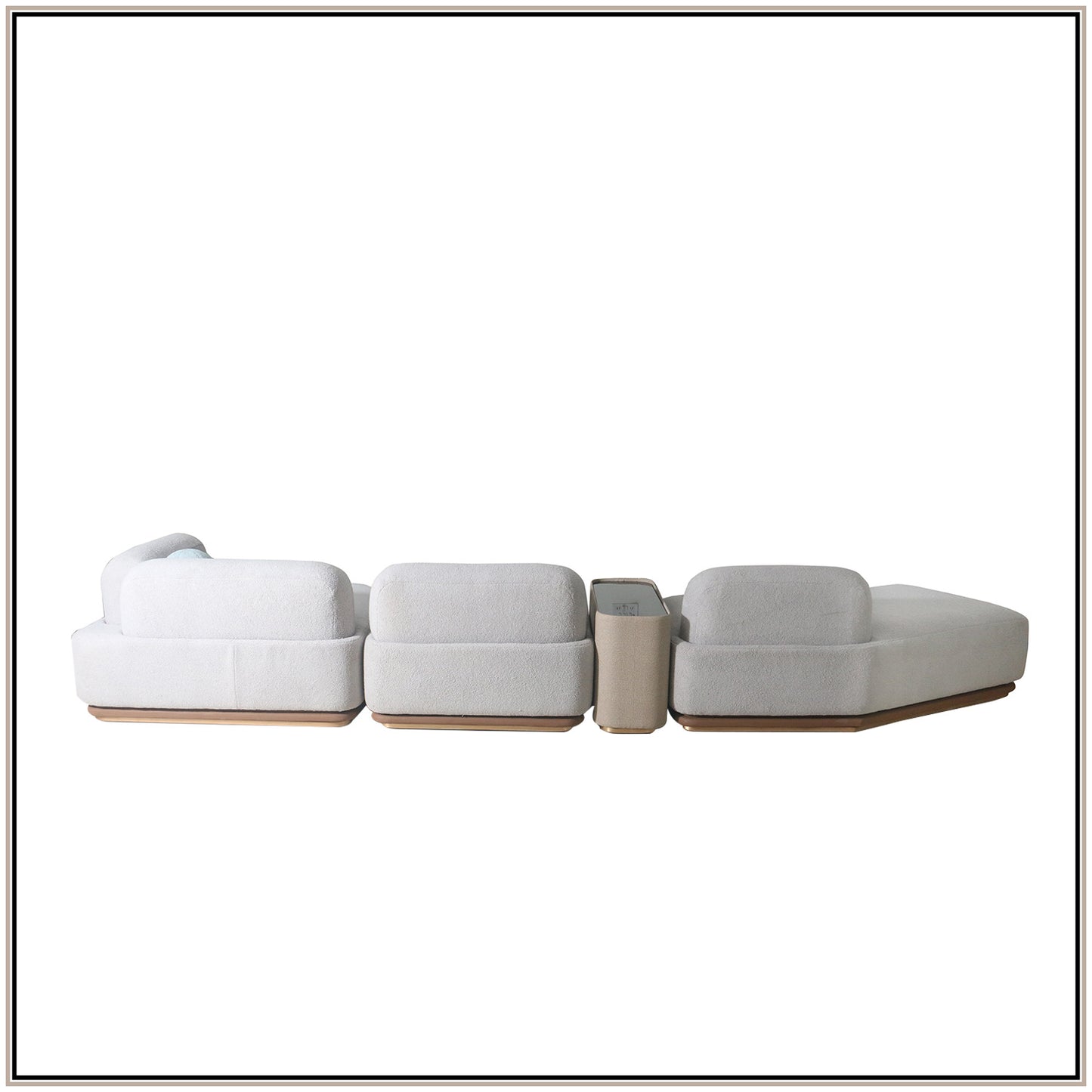 AuraCurve 5 Seater Modular Sofa - Grey Boucle