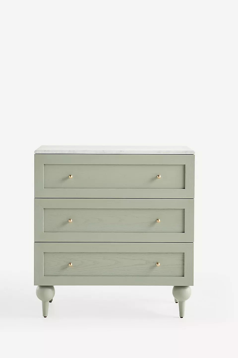 Fern Marble-Top Three-Drawer Dresser Sage