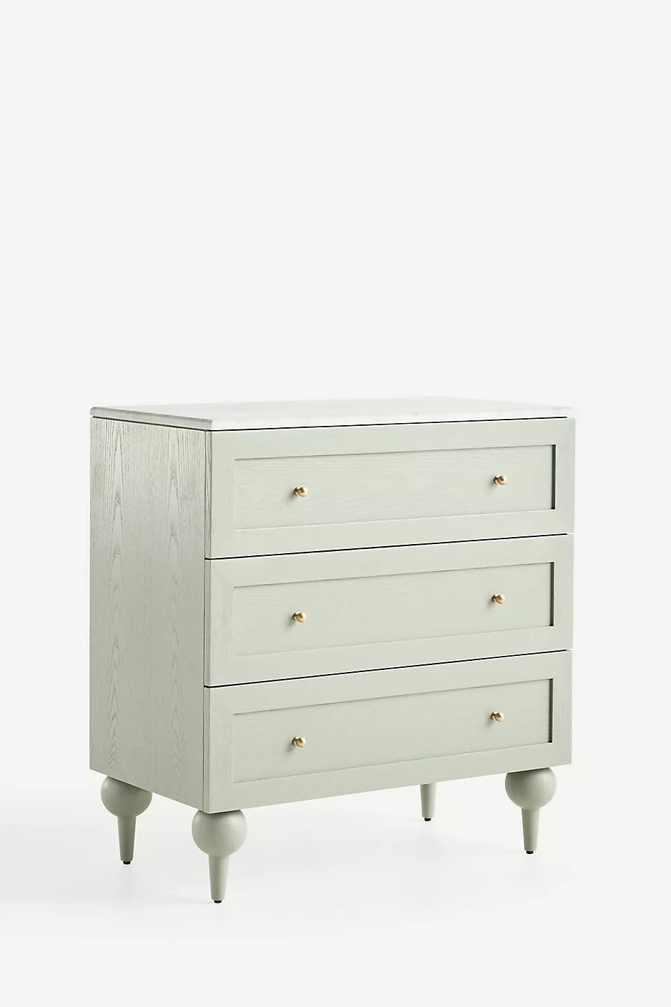 Fern Marble-Top Three-Drawer Dresser Sage