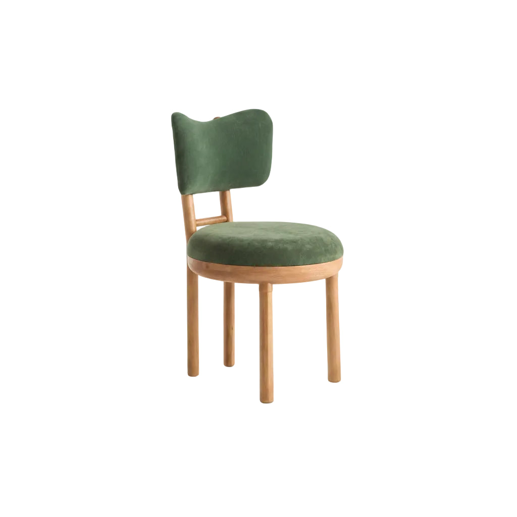 Irie Velvet Oak Wood Green Dining Chair