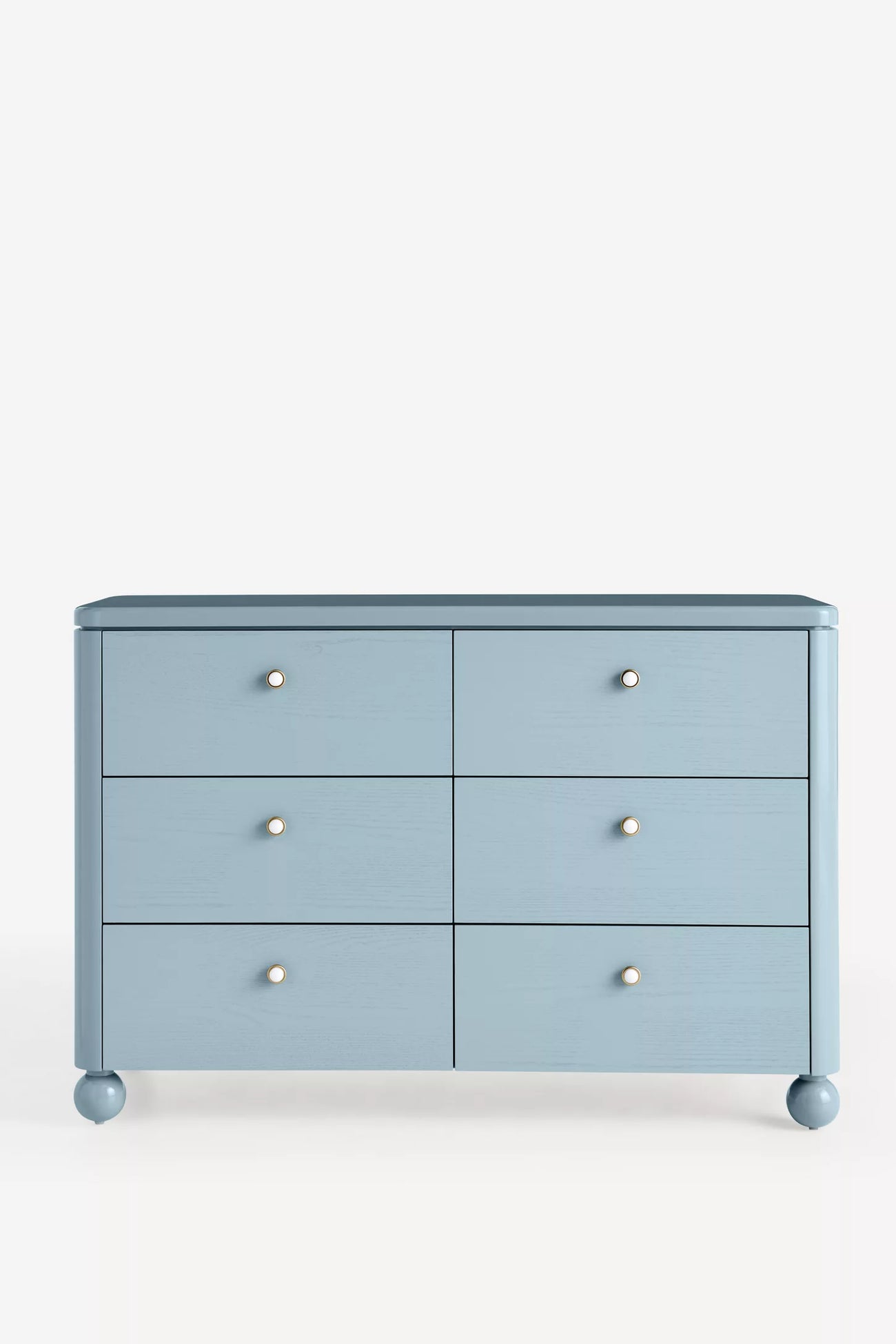 Tasha Lacquer Six-Drawer Dresser Blue/Grey