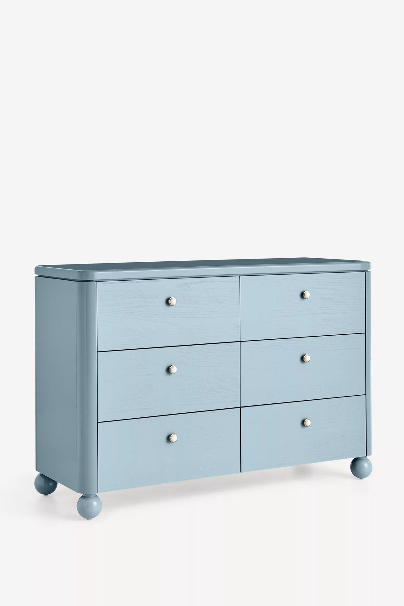 Tasha Lacquer Six-Drawer Dresser Blue/Grey