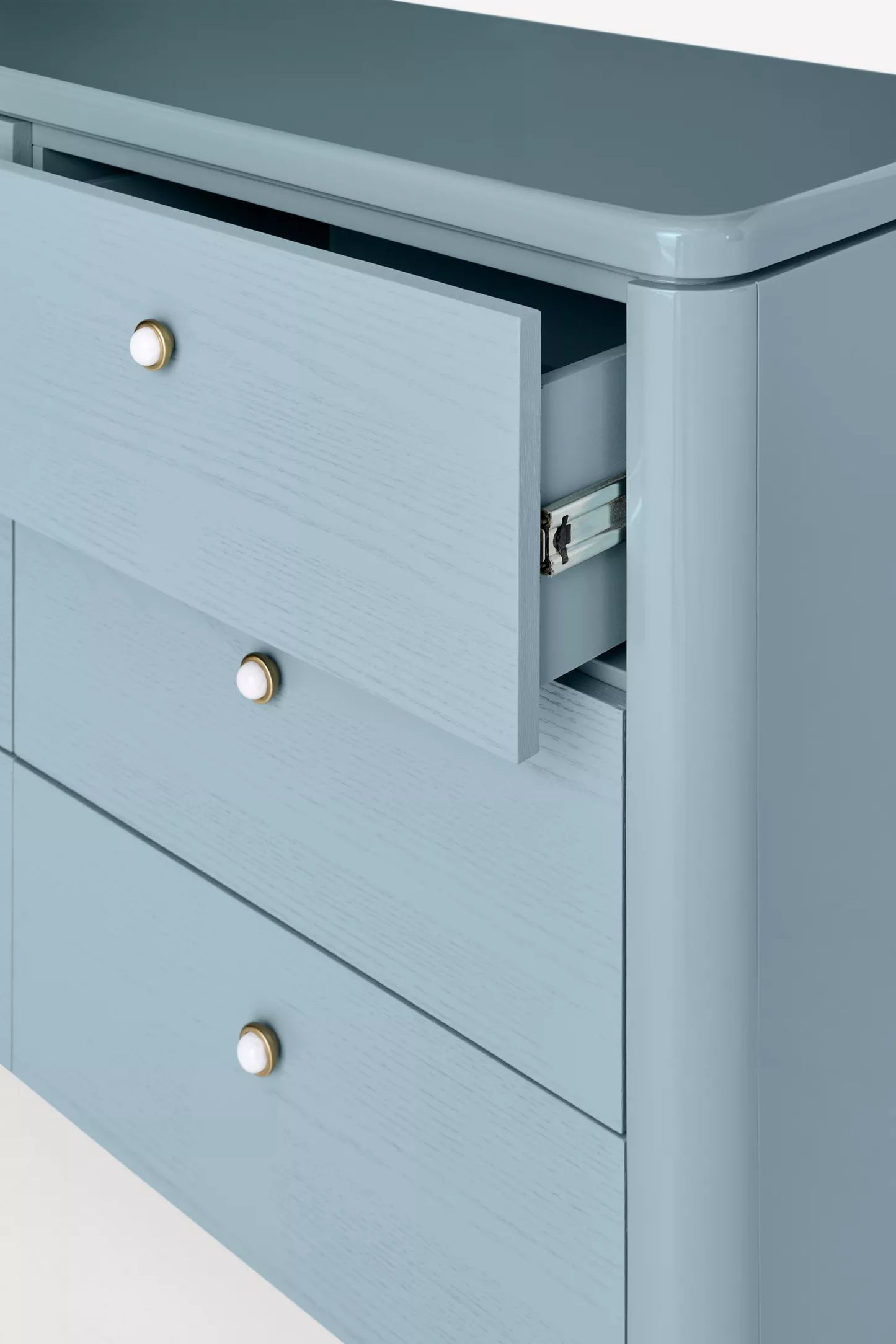 Tasha Lacquer Six-Drawer Dresser Blue/Grey