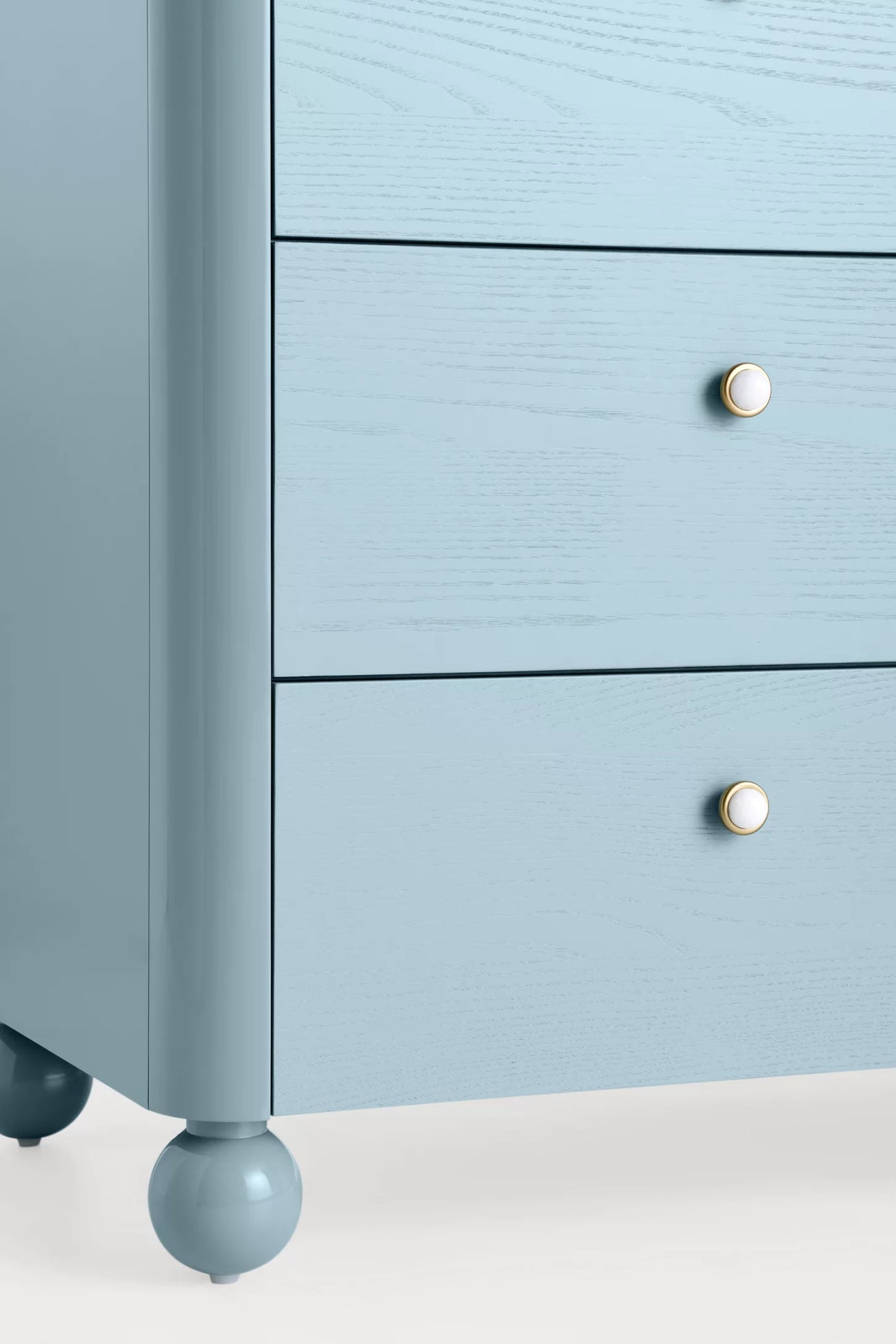 Tasha Lacquer Six-Drawer Dresser Blue/Grey