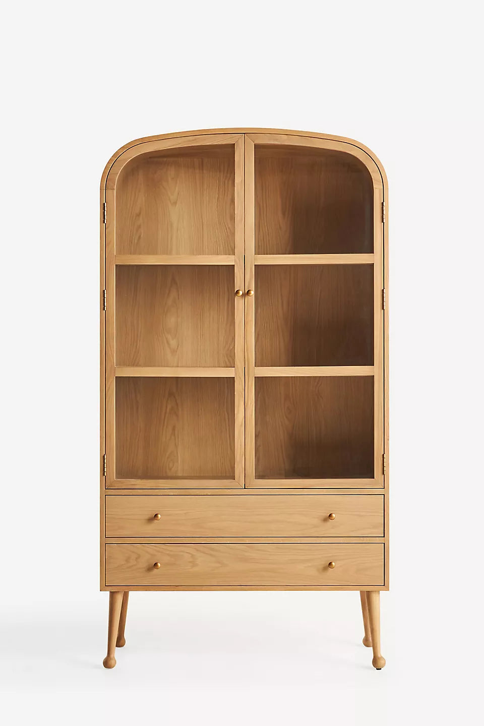 Moretti Oak Curio Cabinet Light Sand