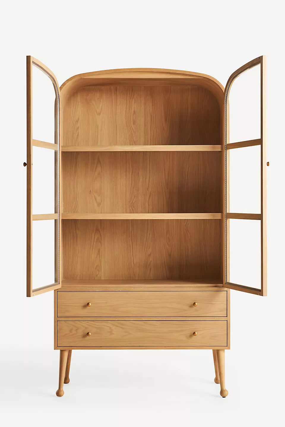 Moretti Oak Curio Cabinet Light Sand