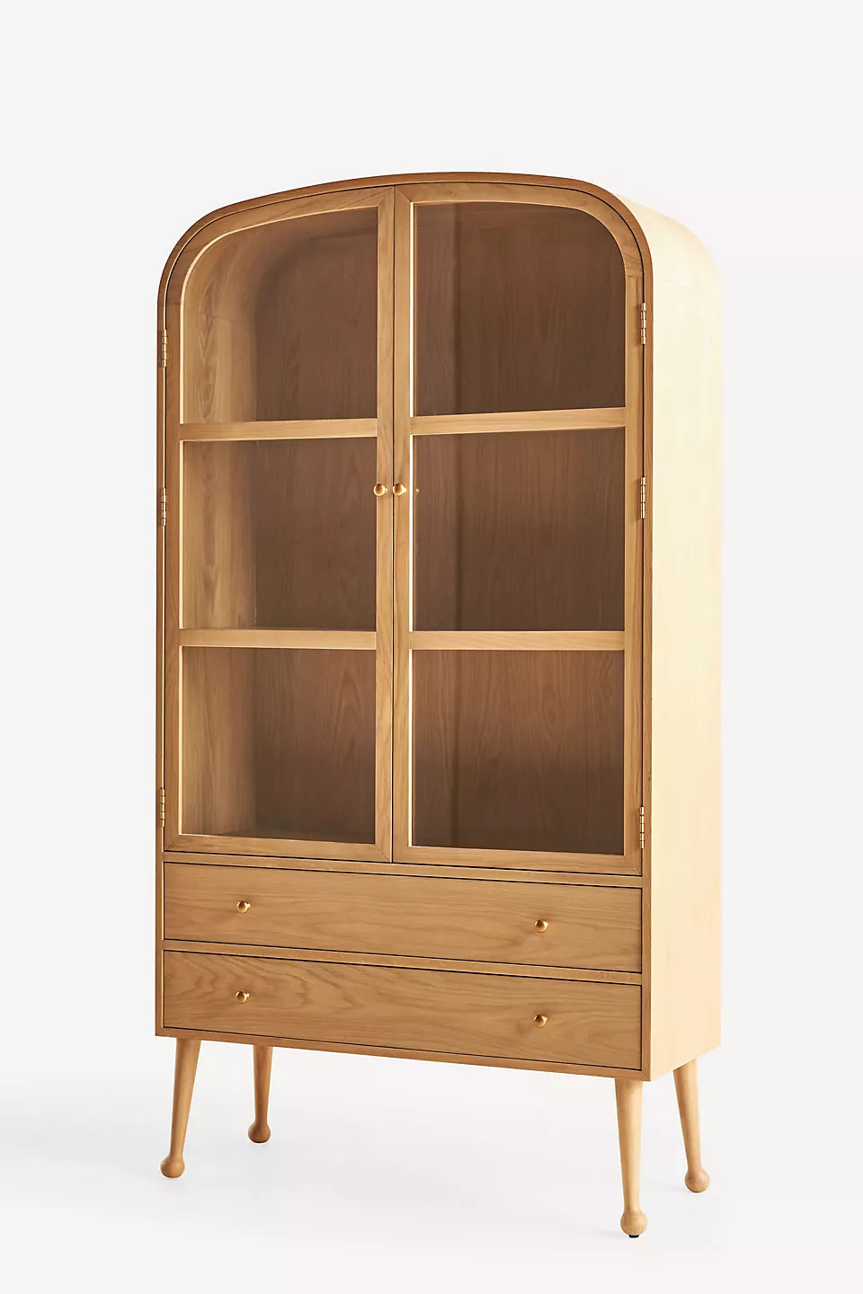 Moretti Oak Curio Cabinet Light Sand