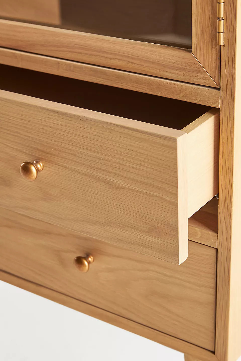Moretti Oak Curio Cabinet Light Sand