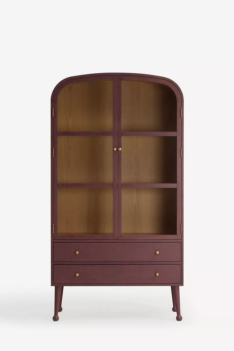 Moretti Oak Curio Cabinet Dark Wine