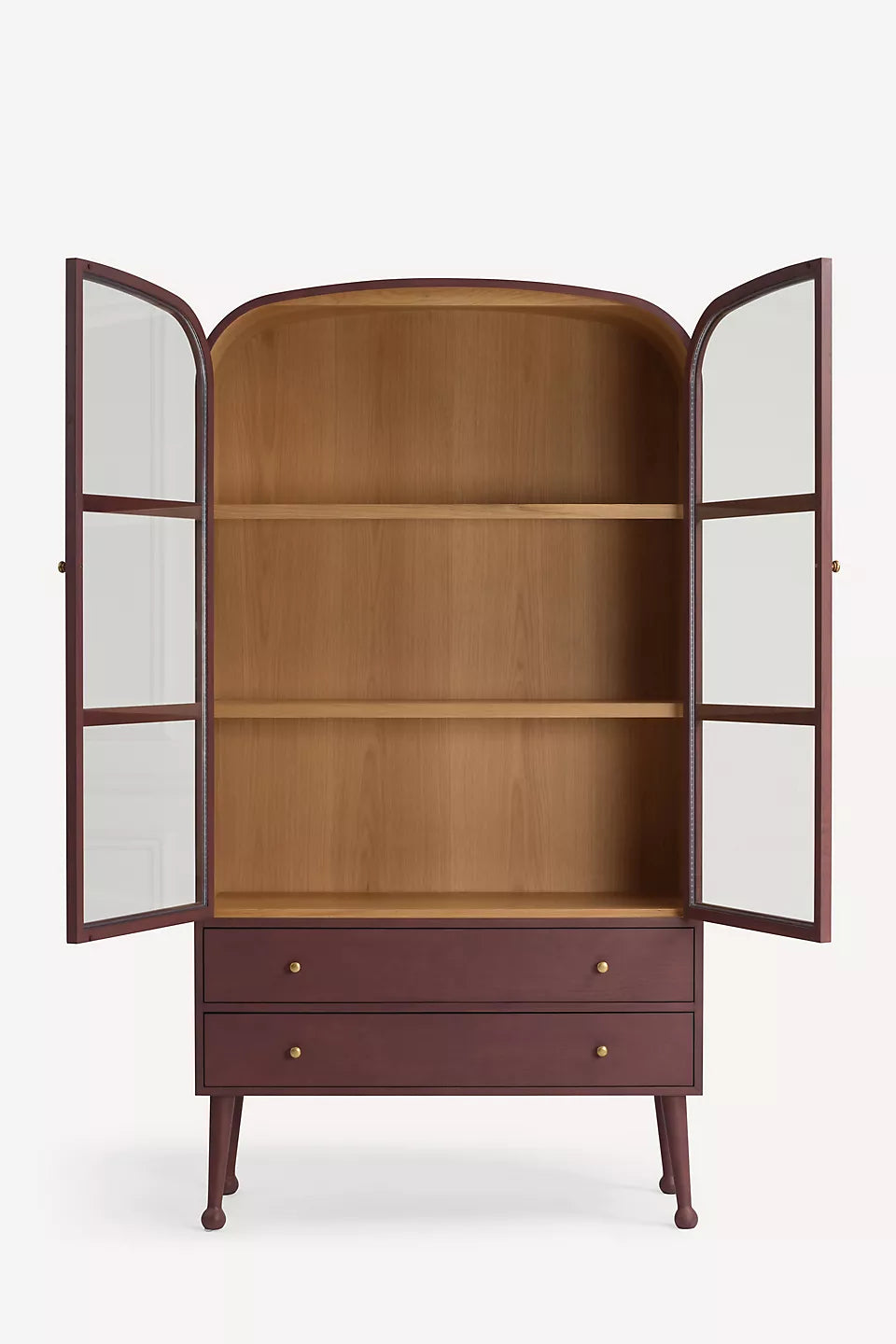 Moretti Oak Curio Cabinet Dark Wine