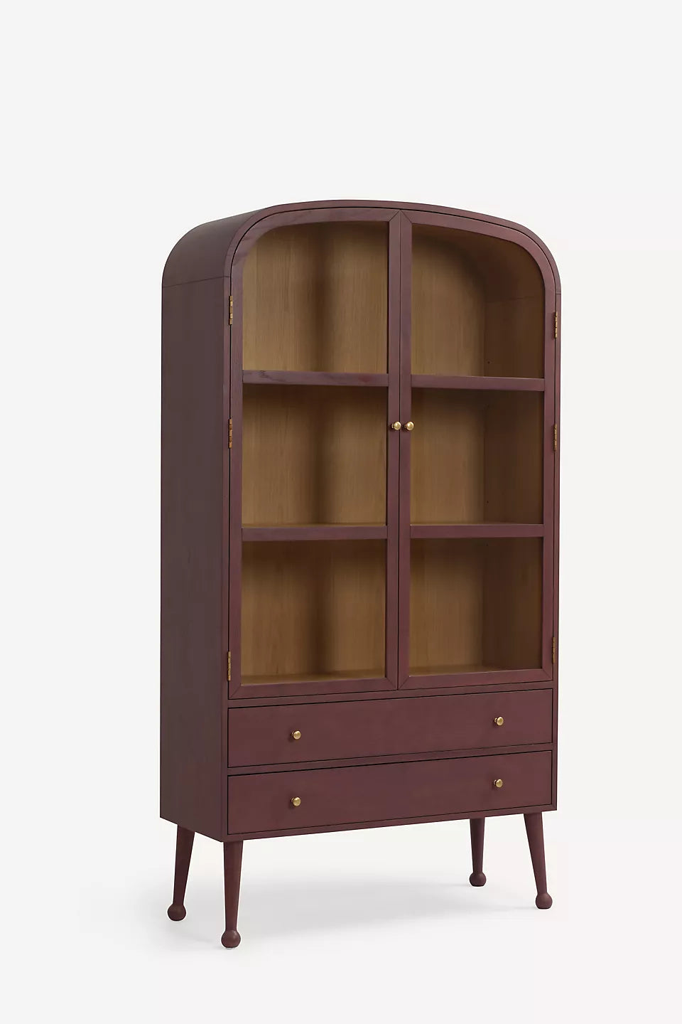 Moretti Oak Curio Cabinet Dark Wine