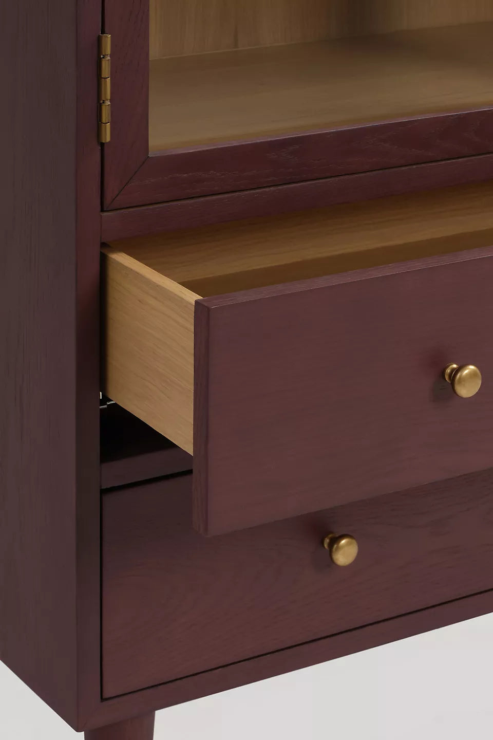 Moretti Oak Curio Cabinet Dark Wine