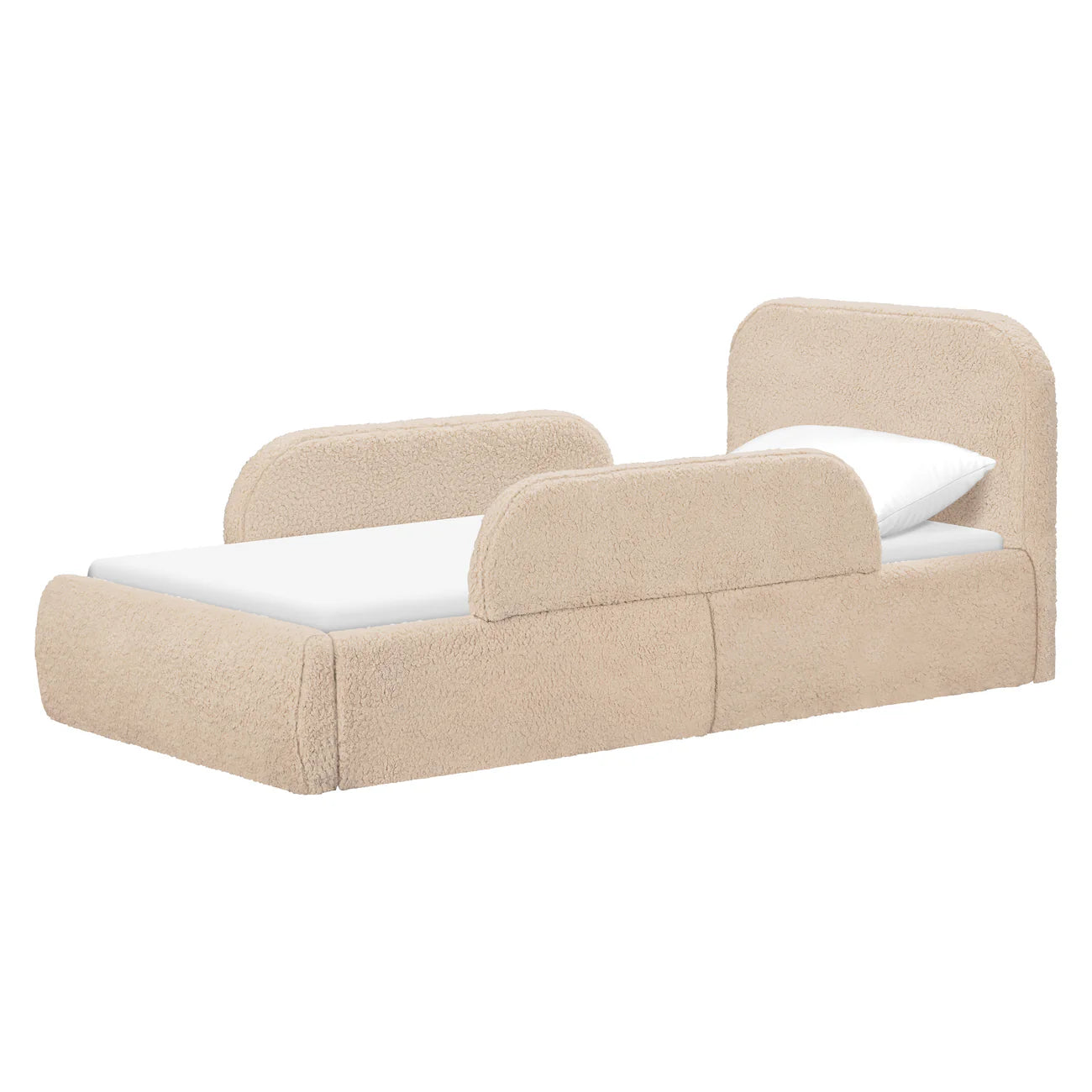 Snuggle Cream Boucle Kids Big Hydraulic Storage Bed
