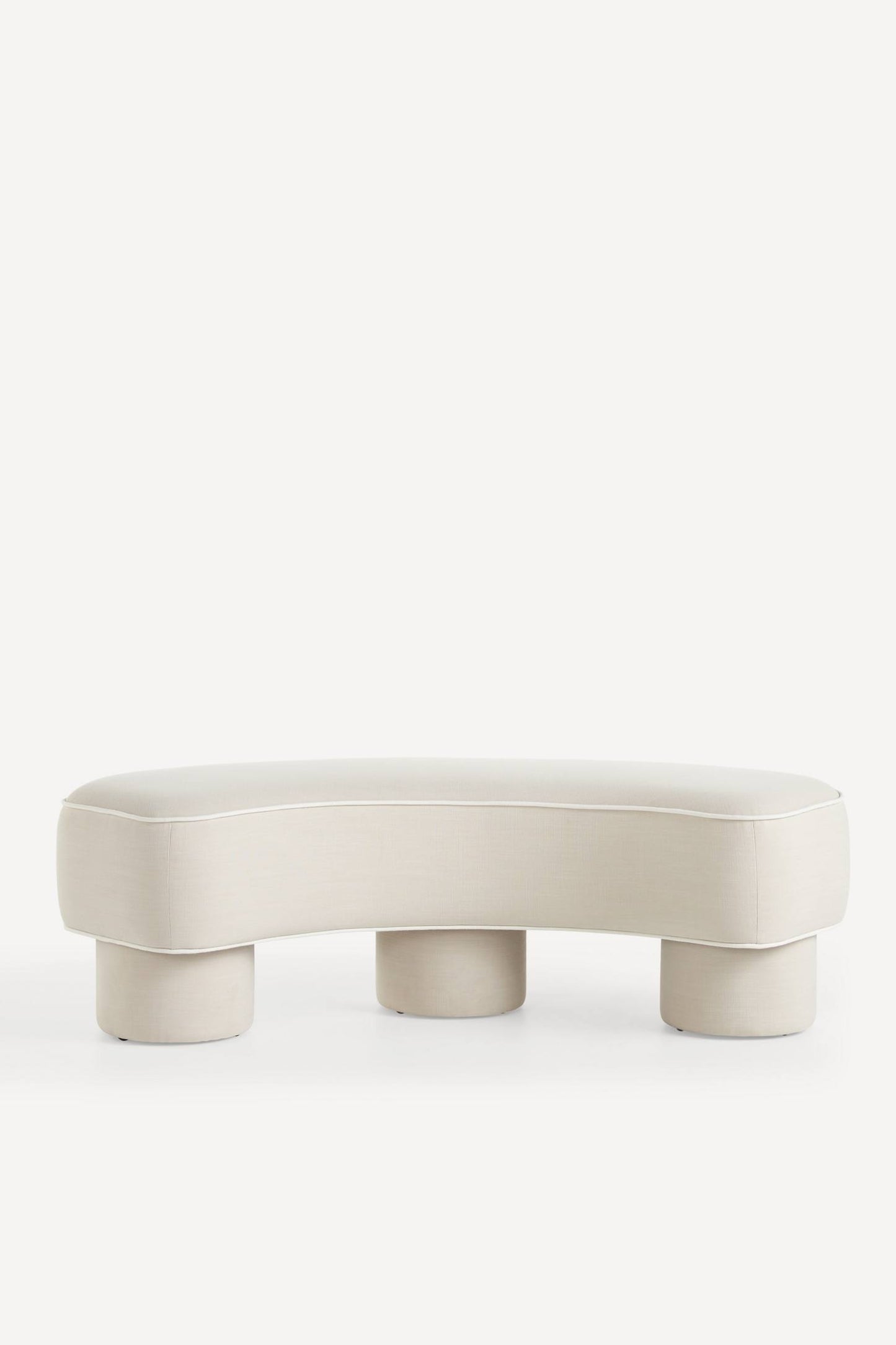 Modella Performance Linen Curved Bench Neutral Pattern