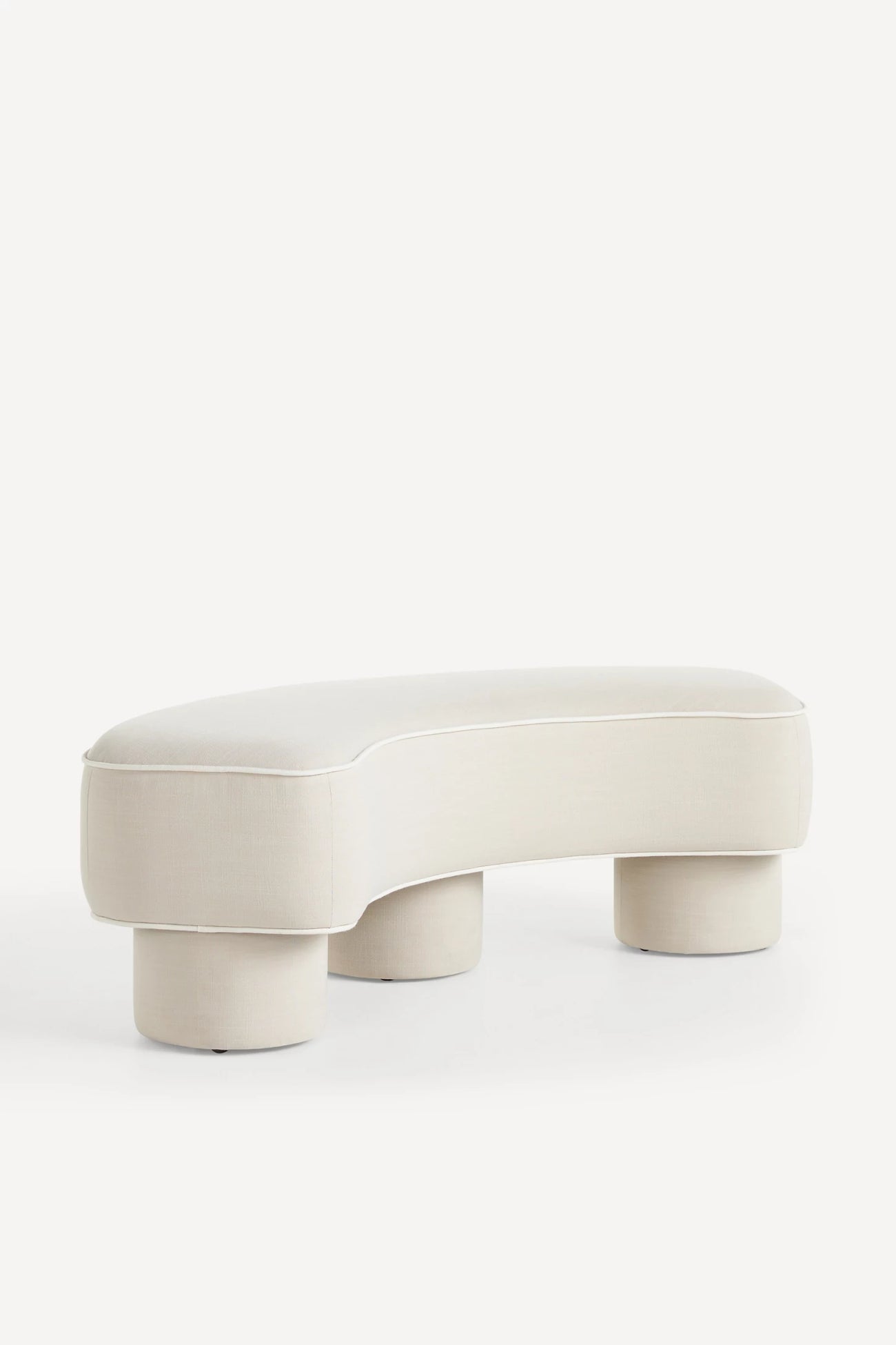 Modella Performance Linen Curved Bench Neutral Pattern
