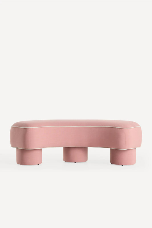 Modella Performance Linen Curved Bench Pink