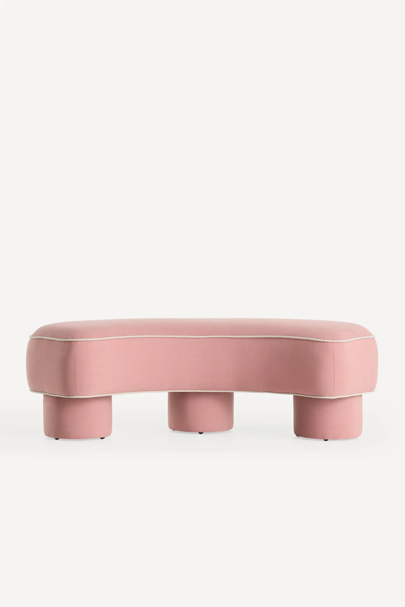Modella Performance Linen Curved Bench Pink