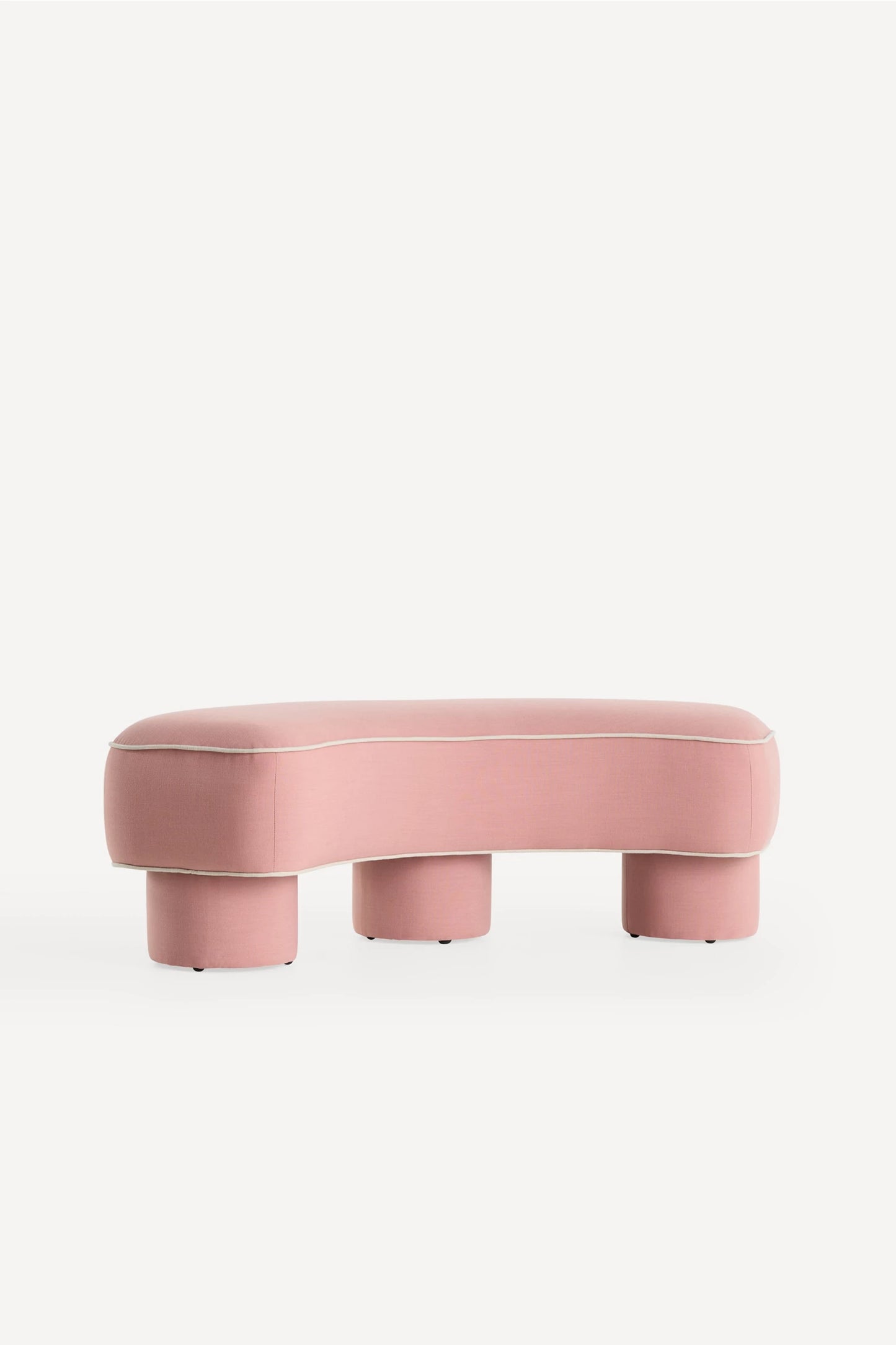 Modella Performance Linen Curved Bench Pink