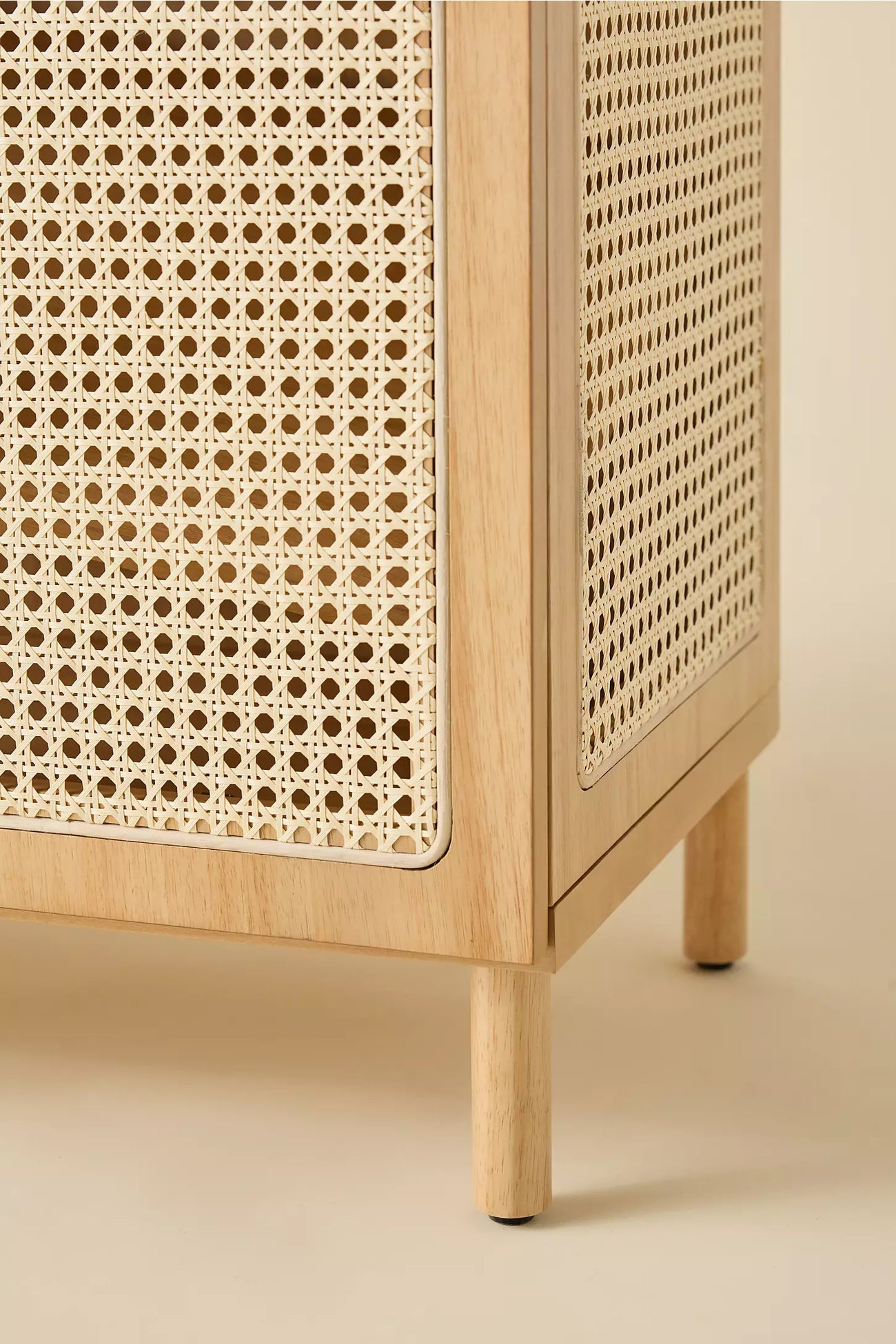 Liv Cane Paned Arch Storage Cabinet - Natural