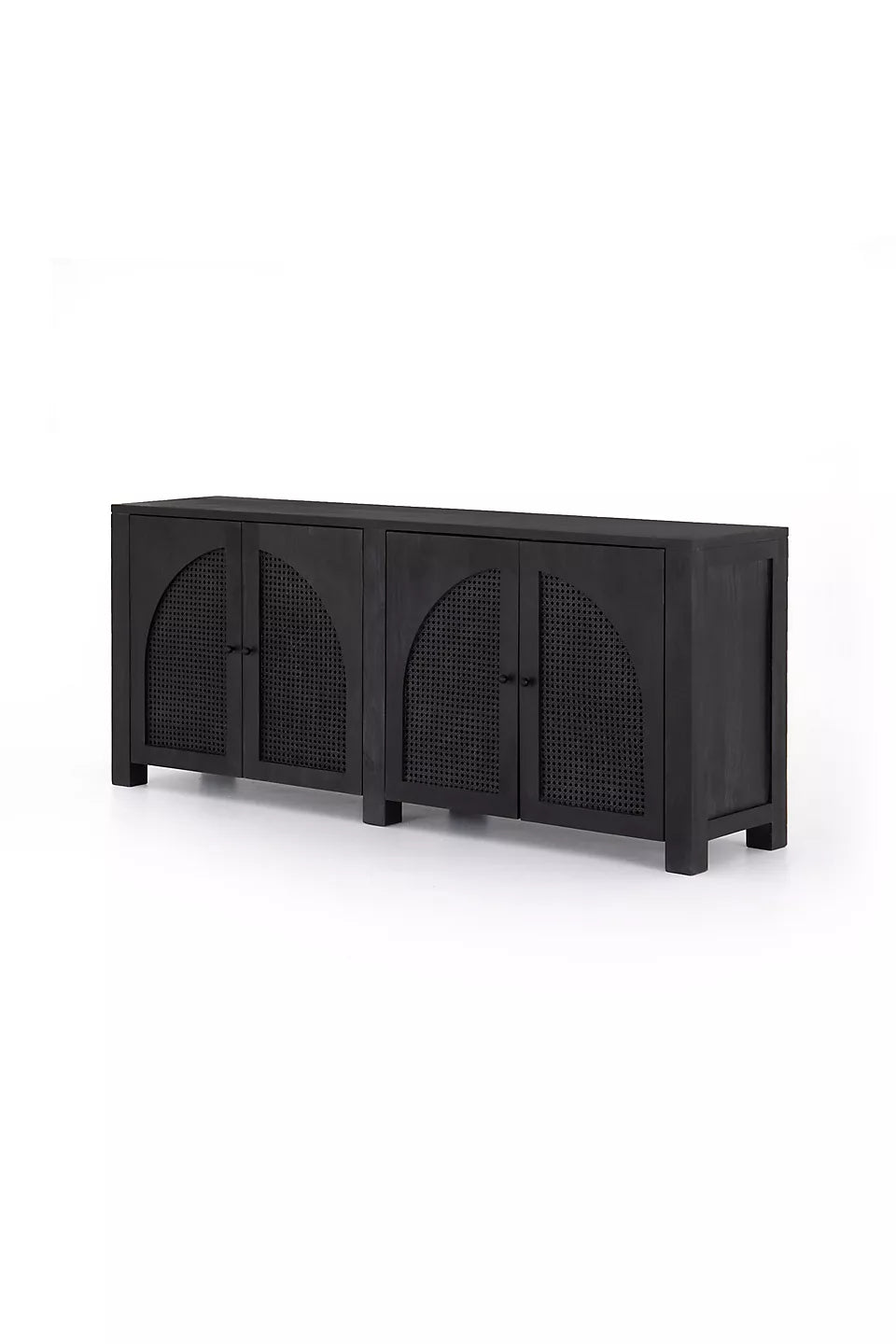 Arched Cane 78" Sideboard Black