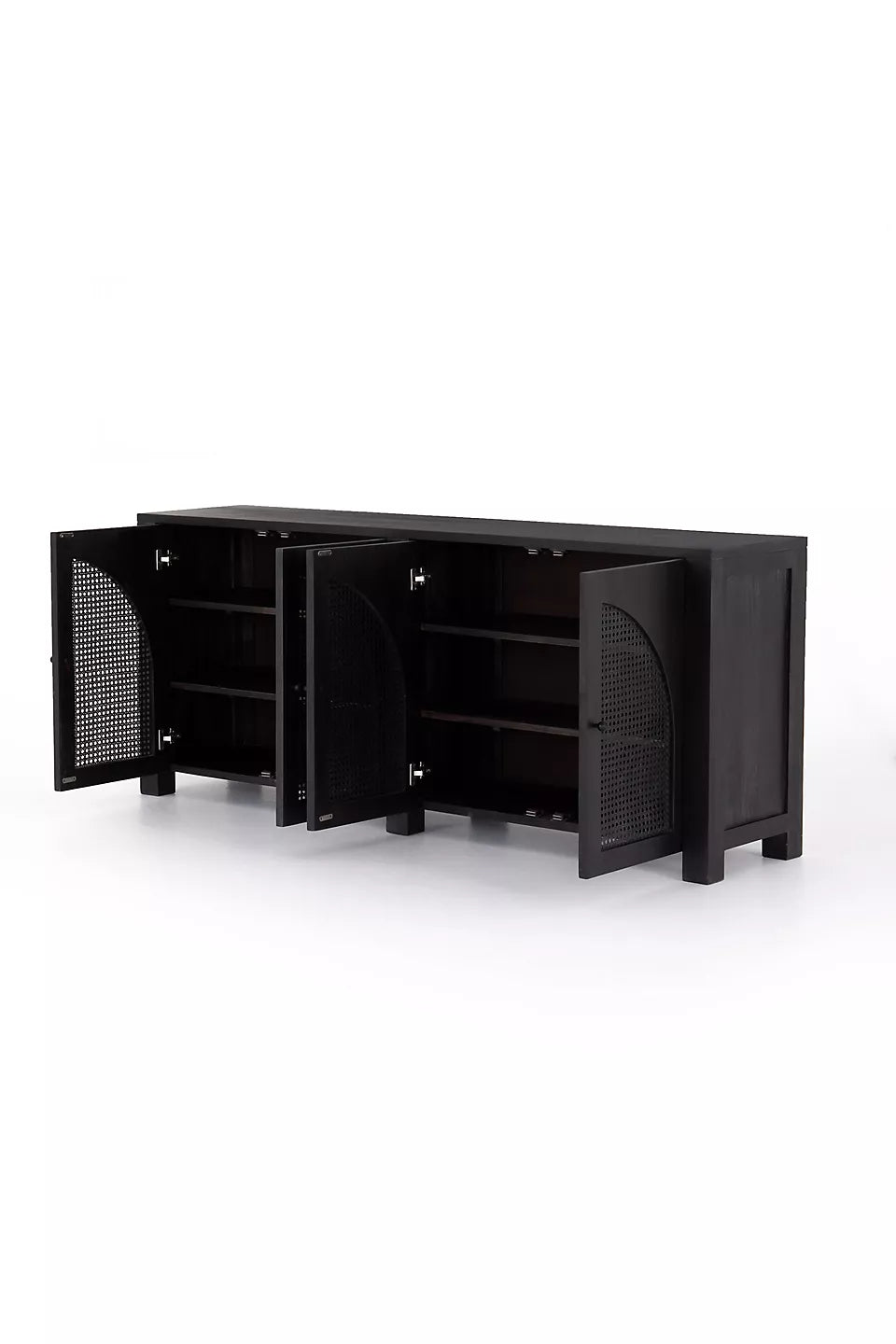 Arched Cane 78" Sideboard Black
