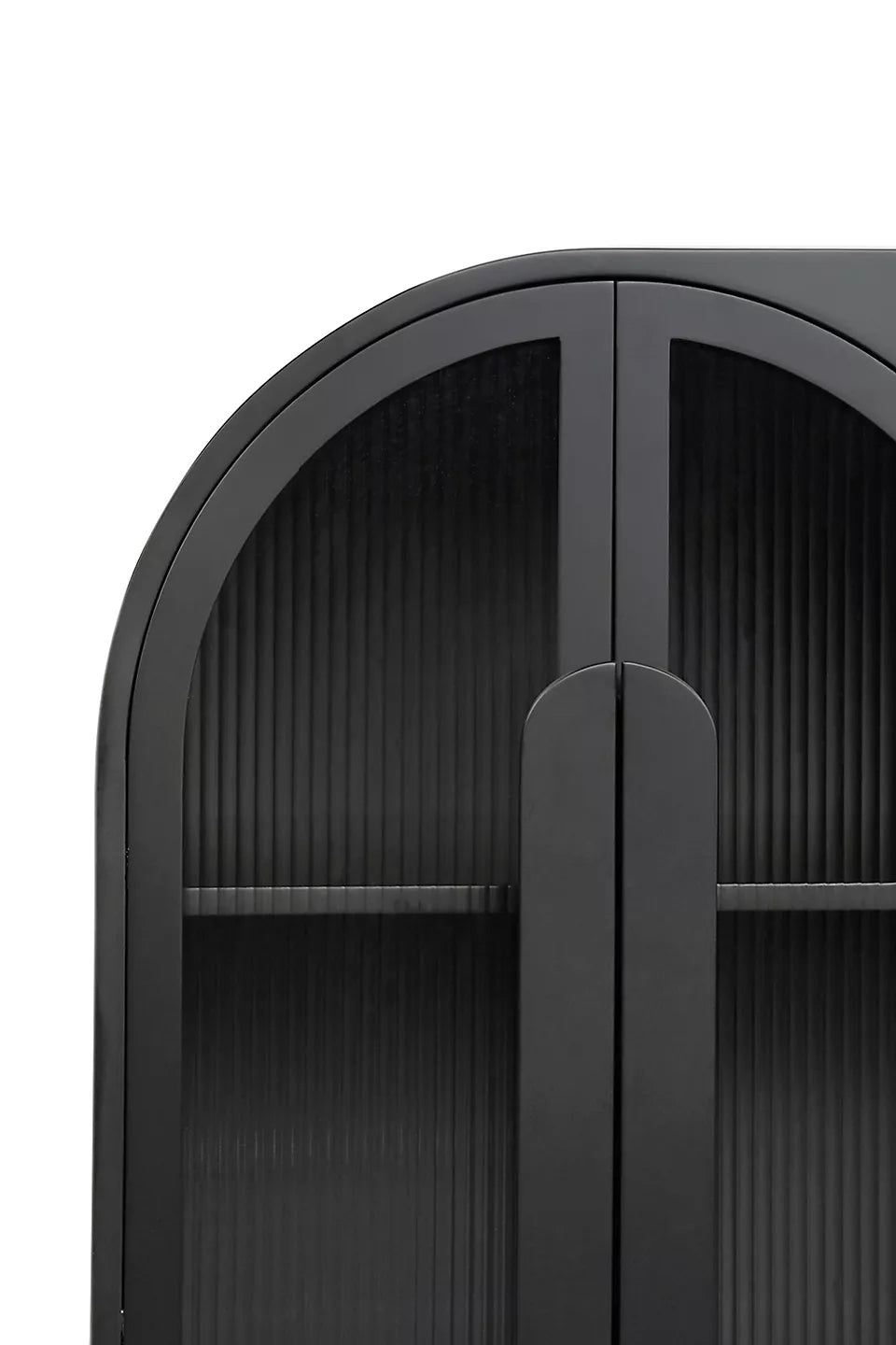 Salone Arched Reeded Glass Door Cabinet Black