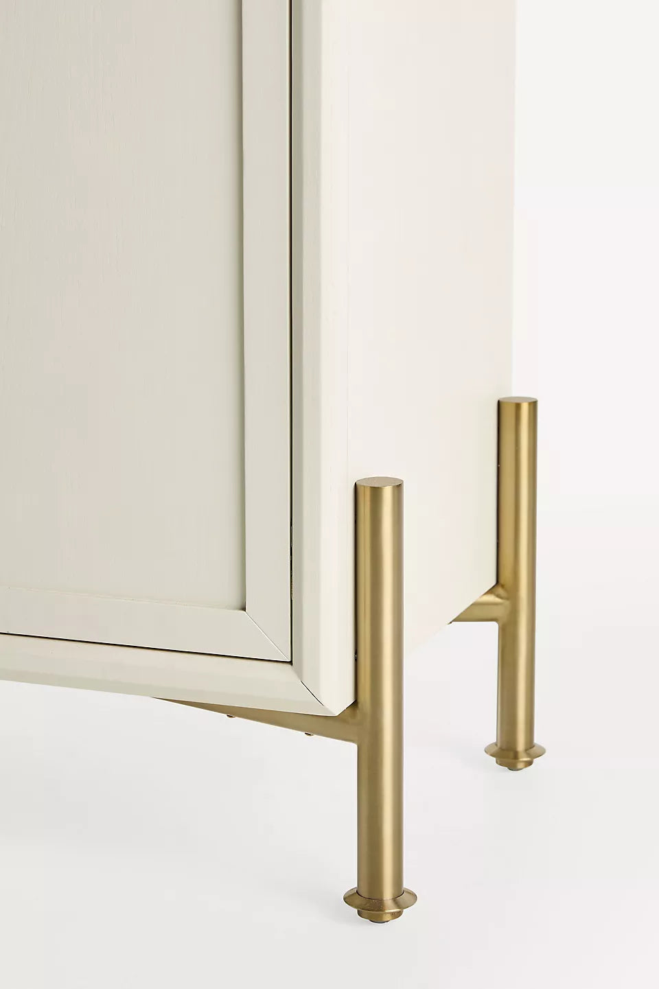 Livia 94" Glass & Wood Storage Hutch White