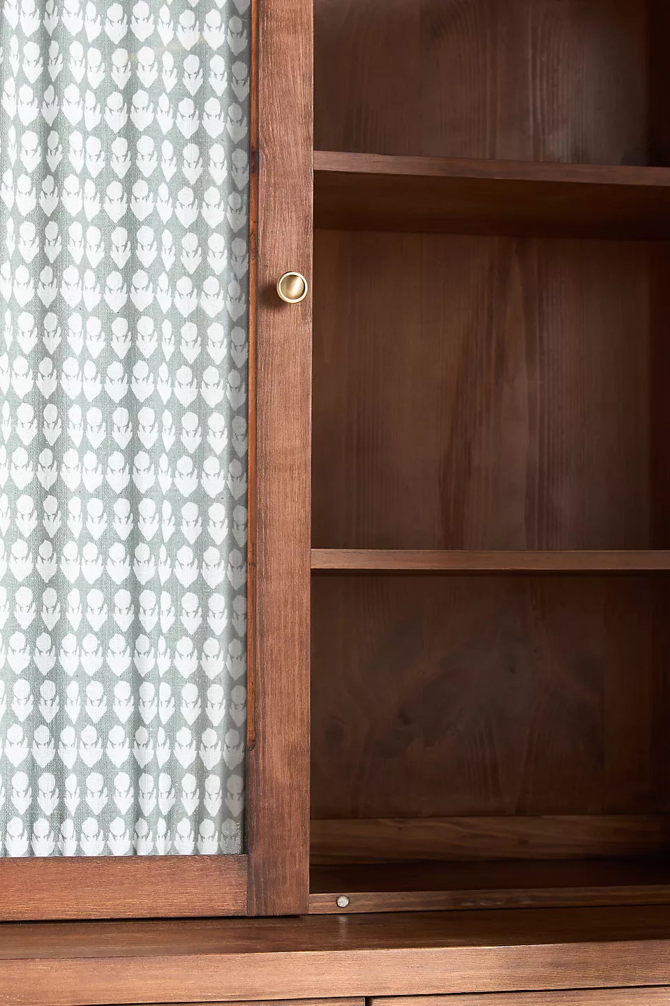 Whitney Curtain Wood Hutch Tobacco