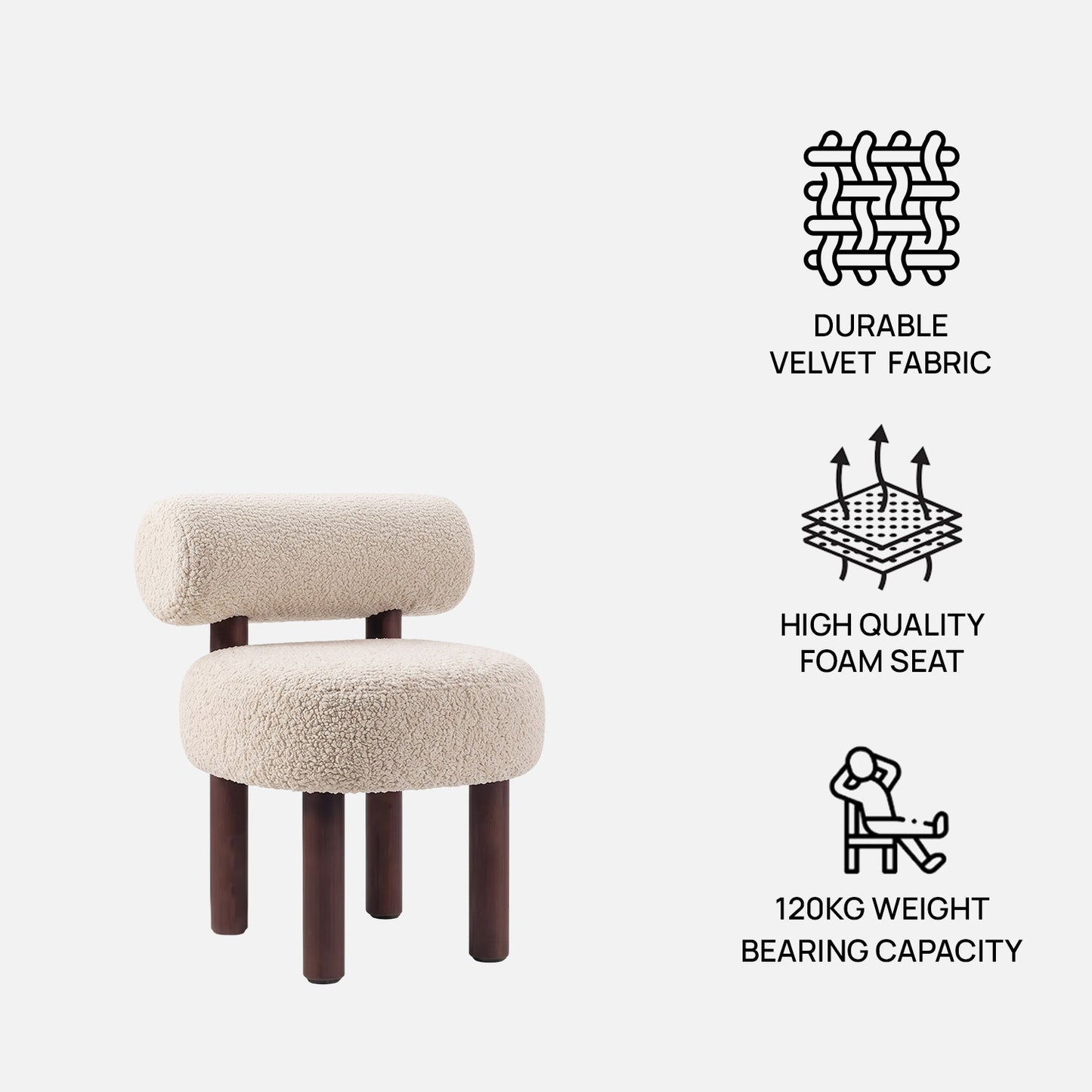 Fleuffin Cozy Cream Faux Fur Lounge Chair