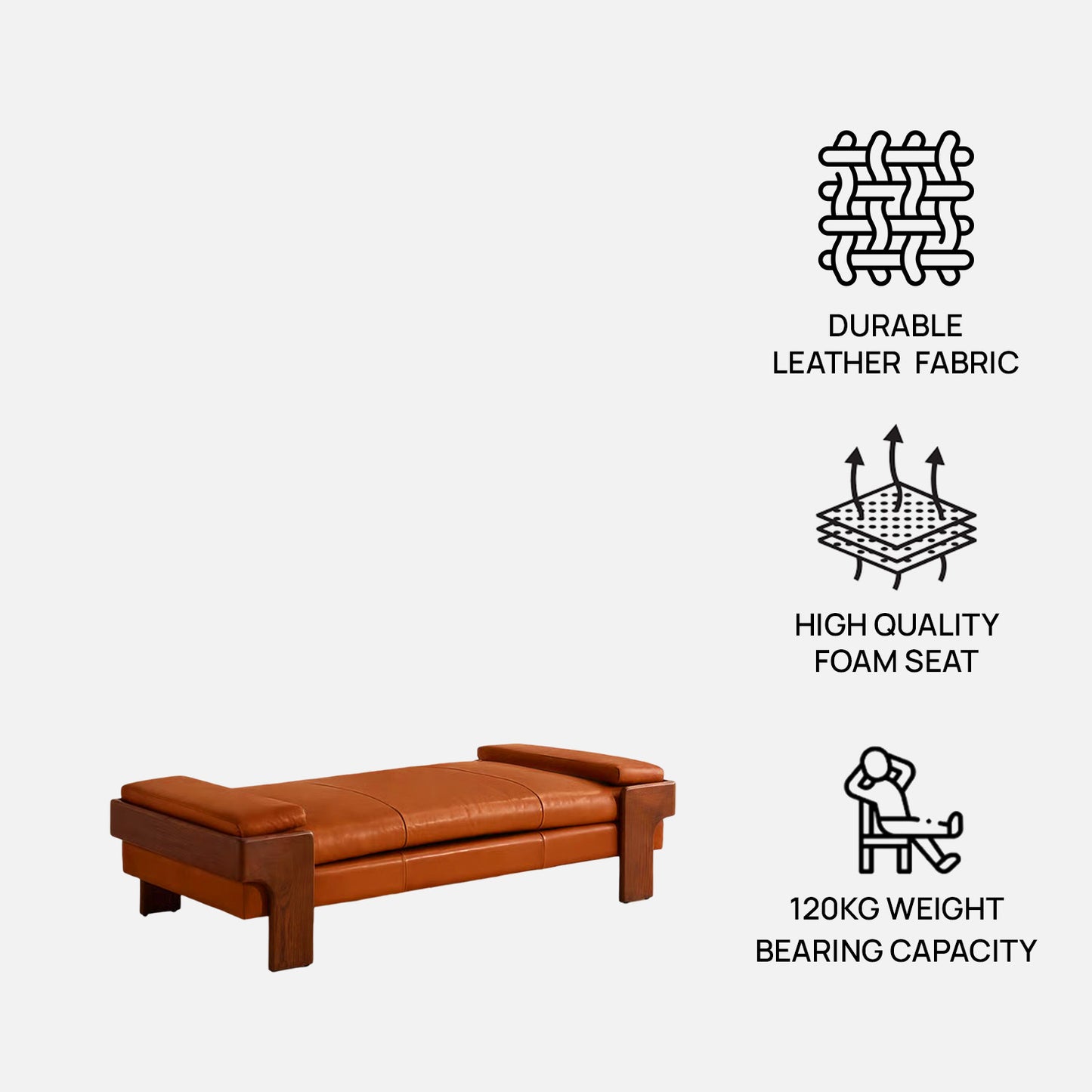 Valtorra Lounge Brown Leather Bench