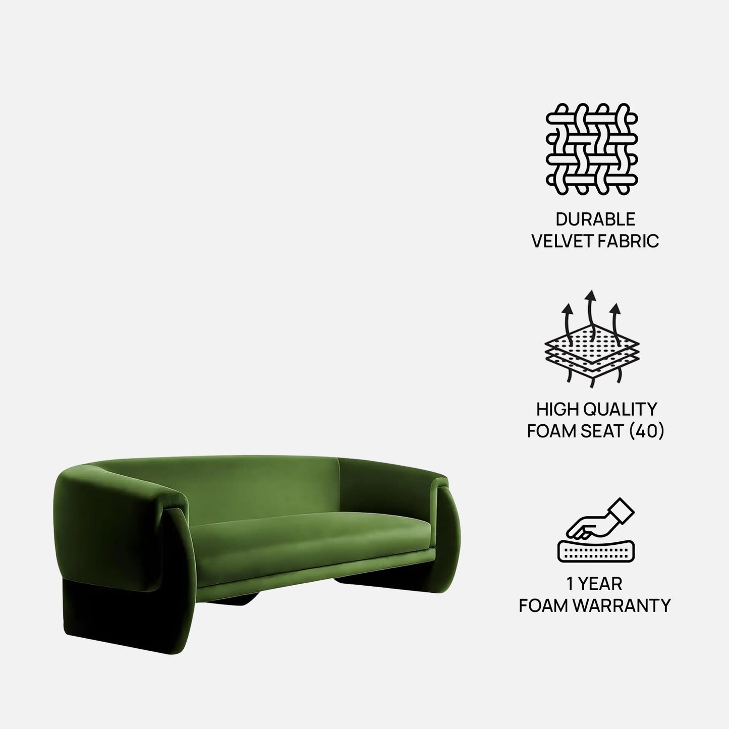 Elvix Abstract Cream 5 - Seater Boucle Sofa