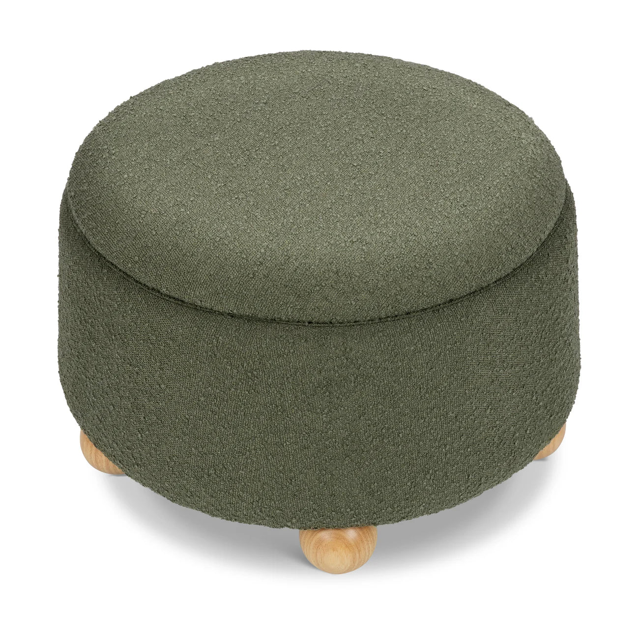 Moss Green Olive Grove Storage Boucle Kids Pouffe