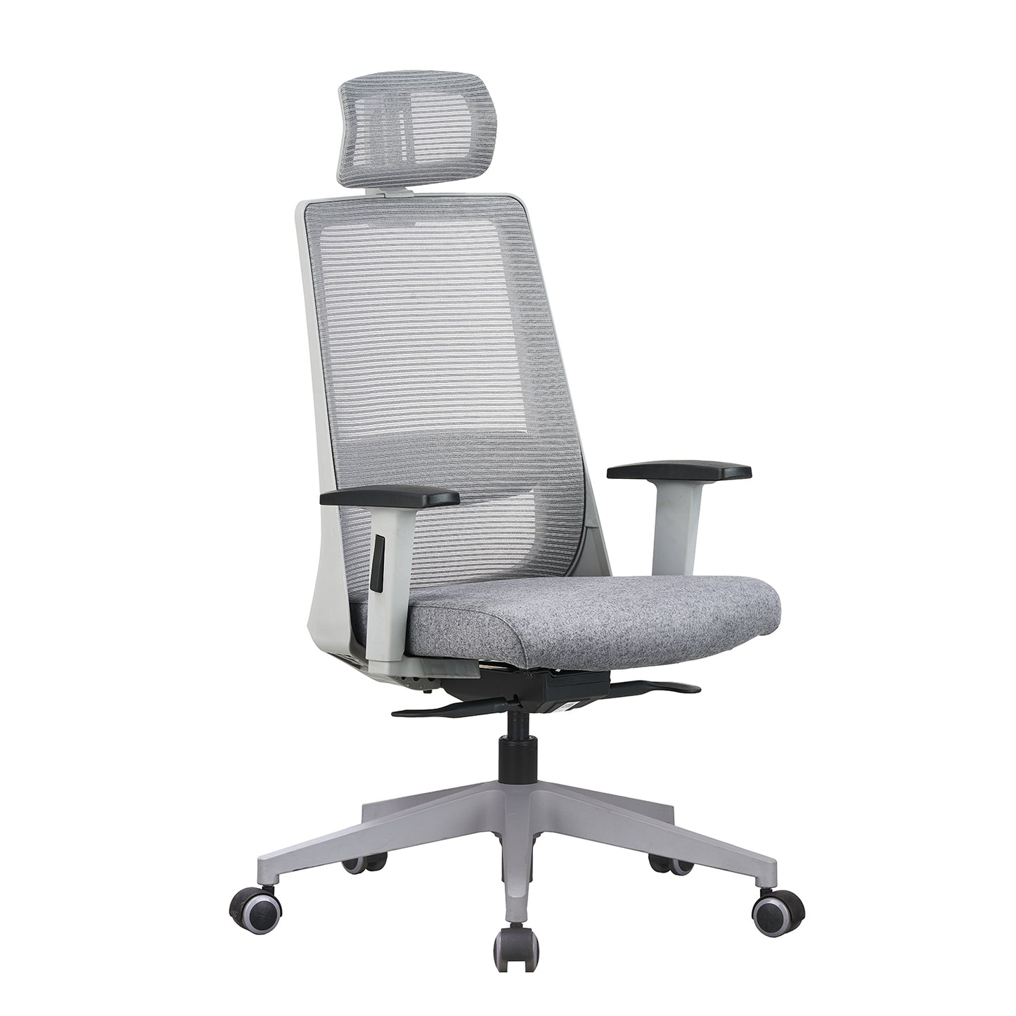 Amaze High Back Mesh Chair with Self Calibrating Multilock Mechanism & Fabric Upholstered Cushion Seat(Grey) Nylon Base